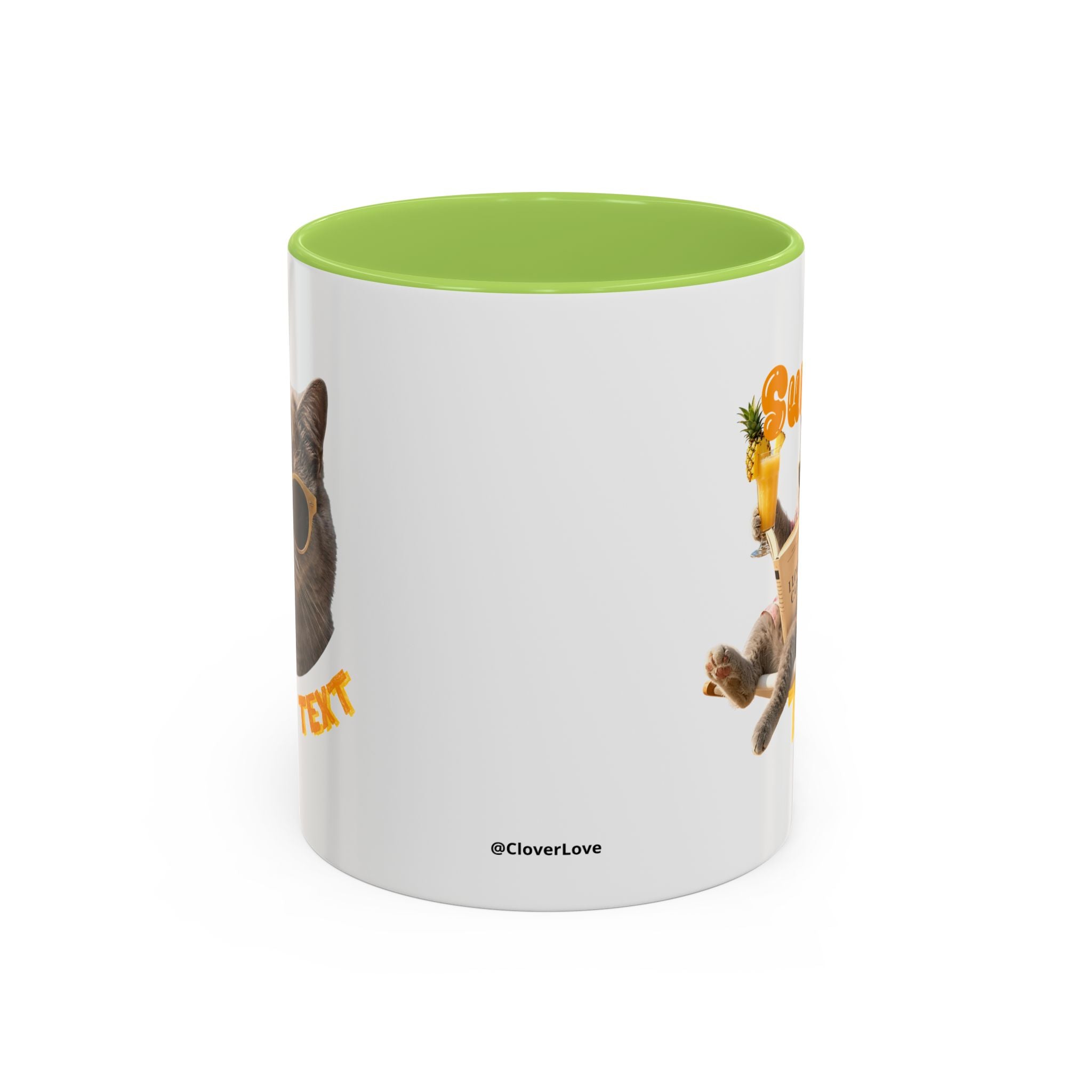 Lustige Katzen-Sommer-Tasse – Süße Strand-Kaffeetasse für Katzenliebhaber