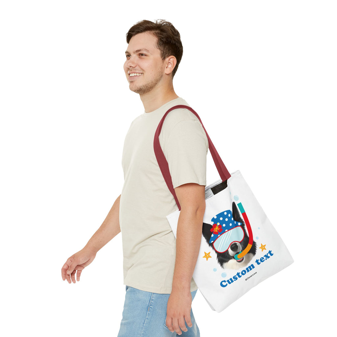 Custom Dog Tote Bag | Personalized Pet Photo Summer Canvas Bag