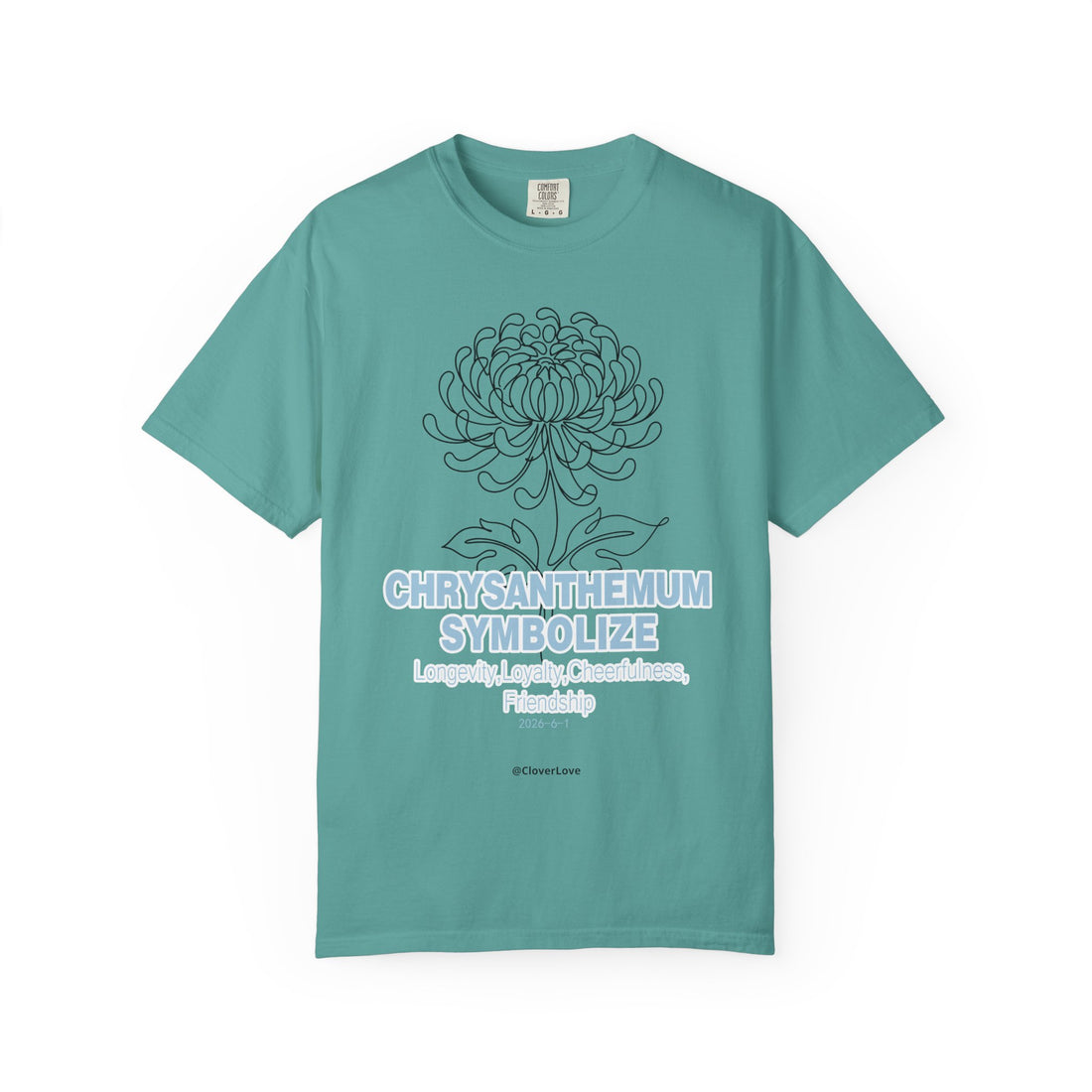 Chrysanthemum Flower T-Shirt - Botanical Graphic Shirt for Flower Lovers