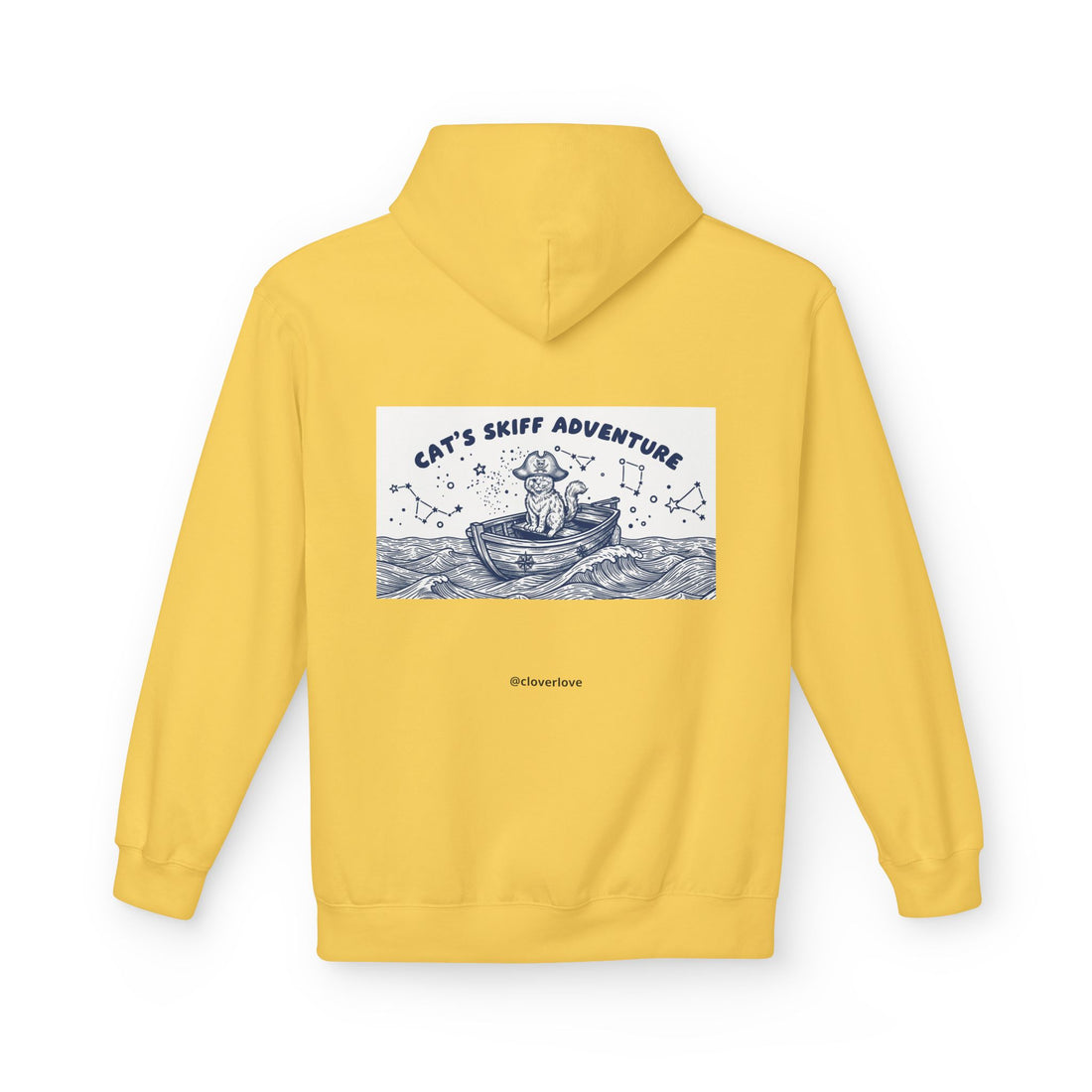 Katzen-Skiff-Abenteuer-Kapuzenpullover | Vintage Ozean Nautisch Grafik Sweatshirt
