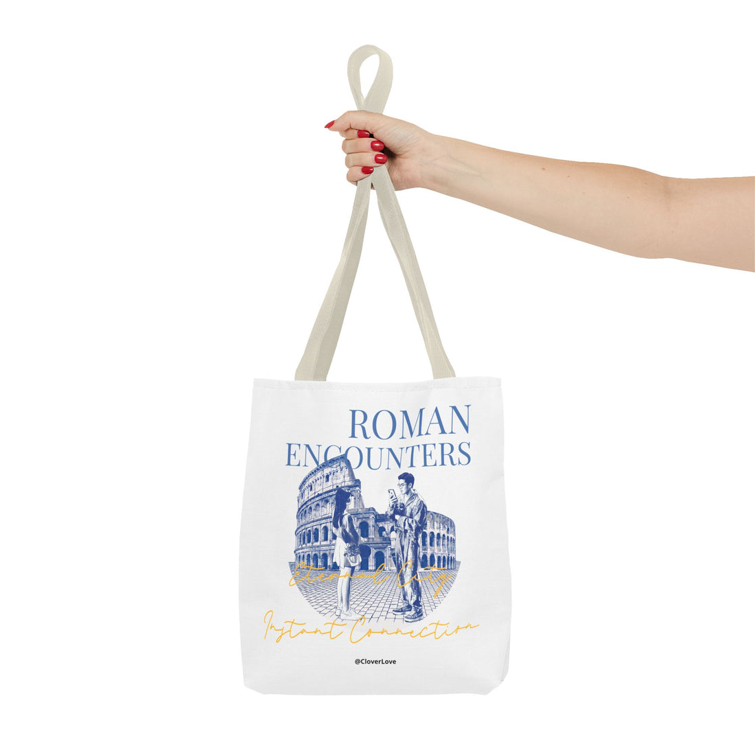 Roman Encounter Travel Tote Bag | Vintage Italy Rome Colosseum Canvas Tote Bag for Travel Lovers
