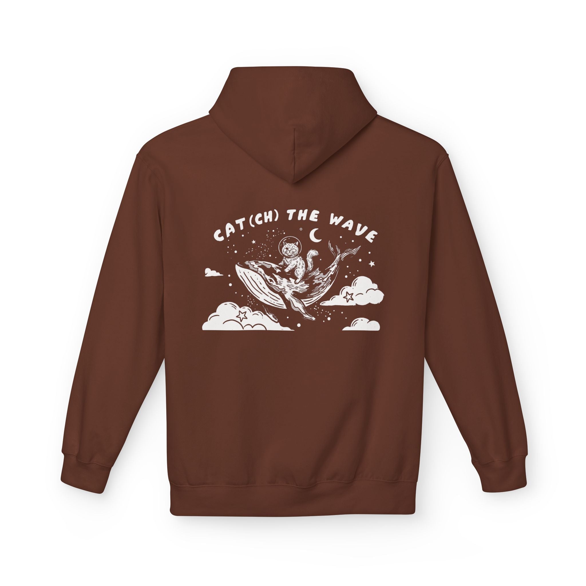 Cat & Whale Adventure Hoodie | Vintage Ocean Graphic Sweatshirt