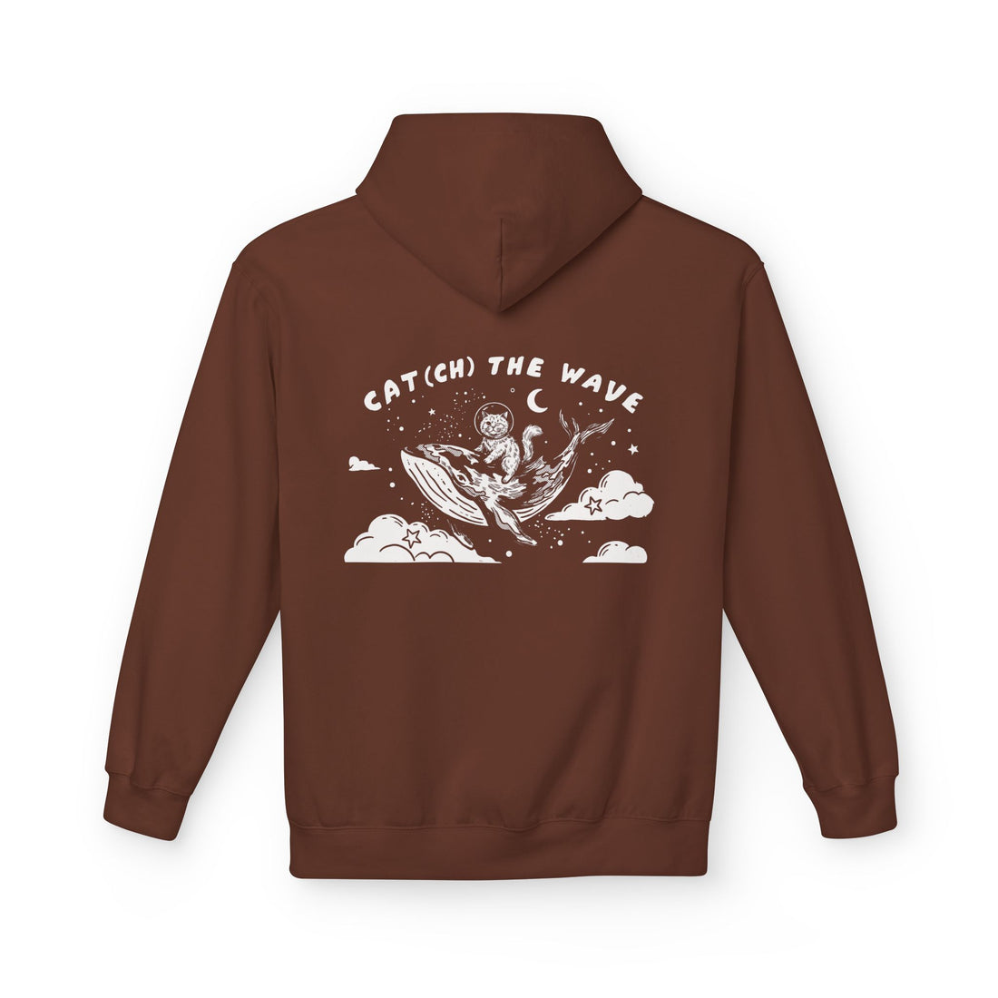 Cat & Whale Adventure Hoodie | Vintage Ocean Graphic Sweatshirt