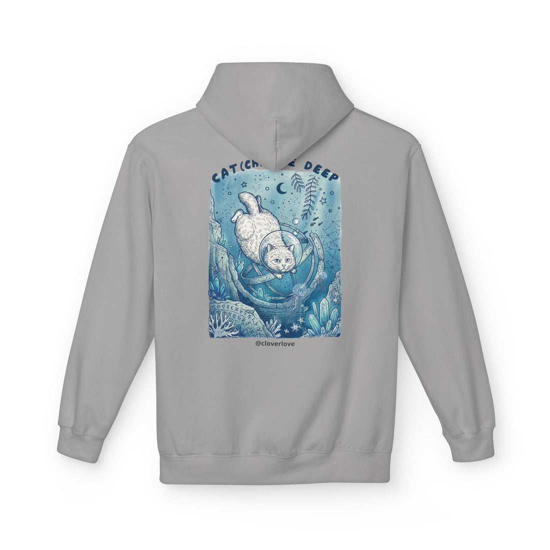 Katzen-Tiefseeabenteuer-Kapuzenpulli | Vintage Ozeanforscher Grafik-Sweatshirt