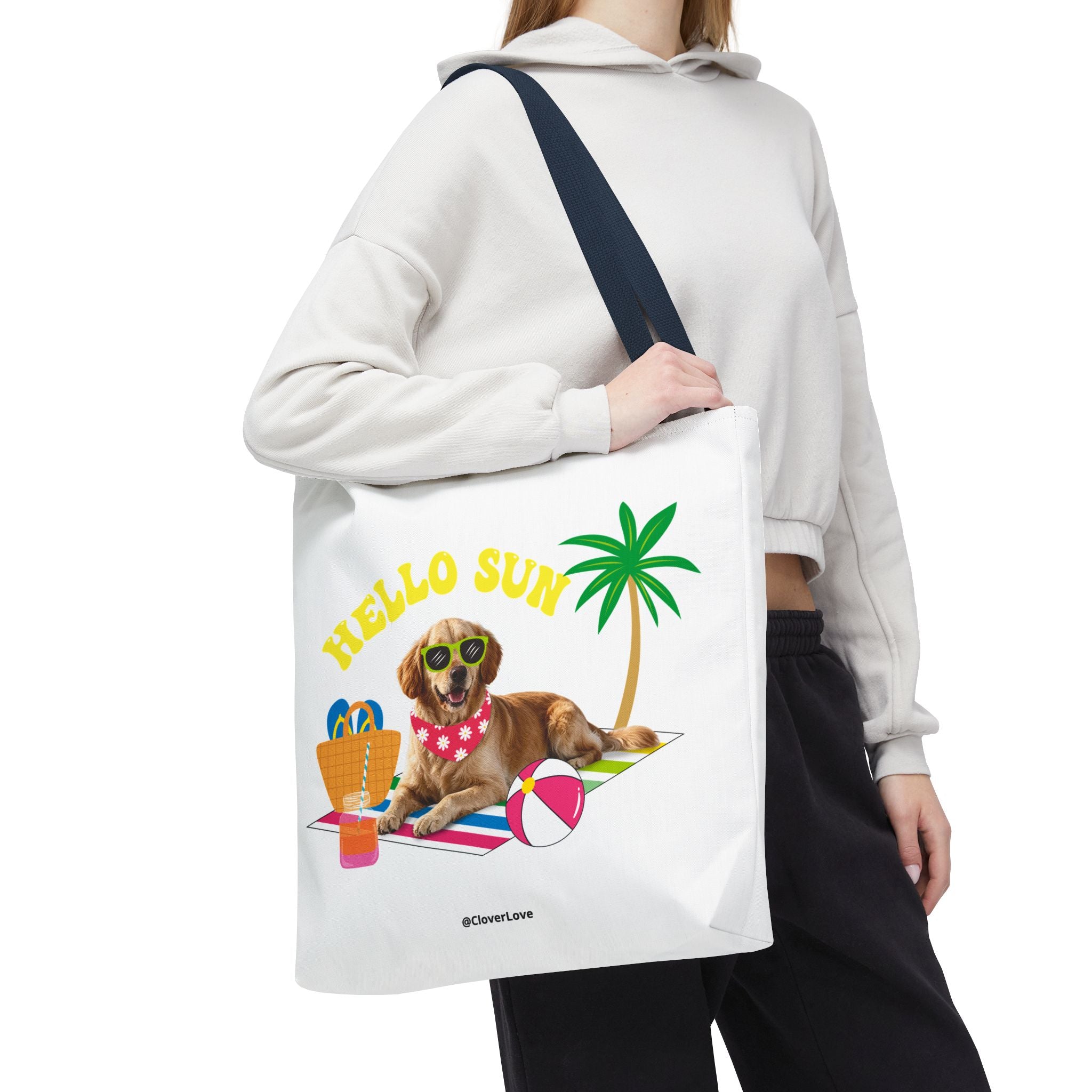 Funny Dog Tote Bag | Personalized Pet Photo Summer Canvas Bag