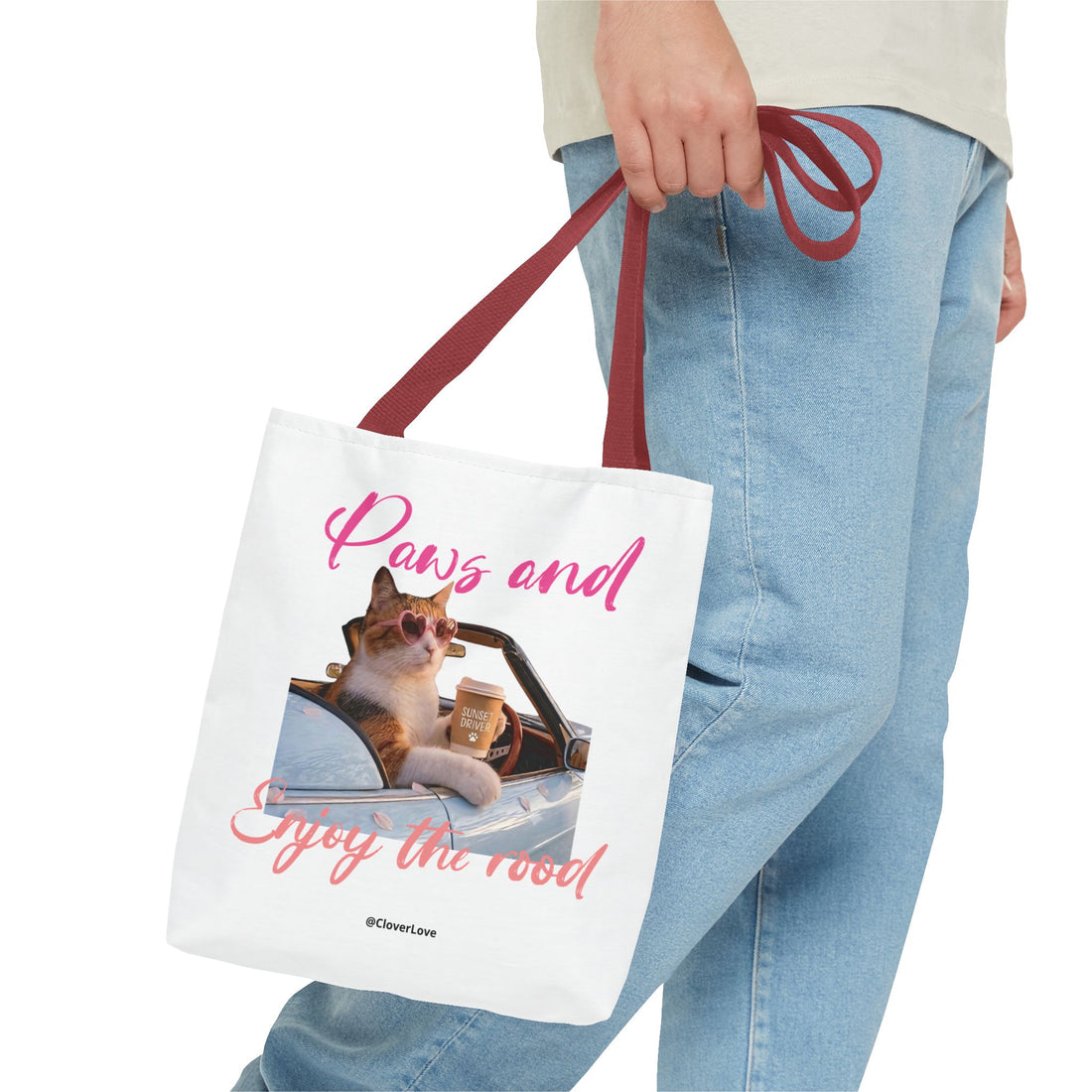 Cute Cat Tote Bag | Custom Cat Photo Personalized Canvas Bag