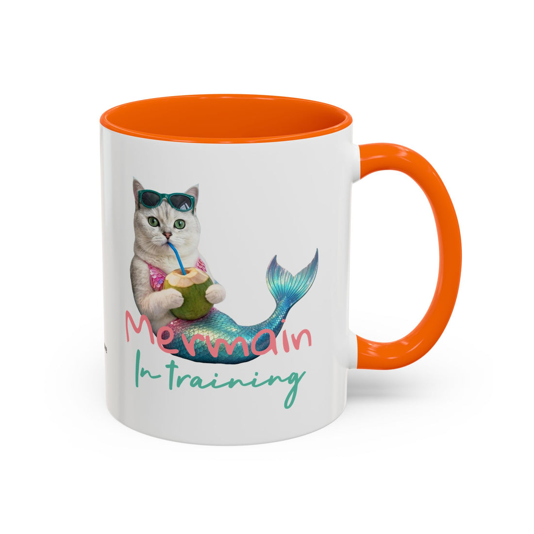 Mermaid Cat Summer Mug | Personalized Cat Coffee Cup With Custom Text