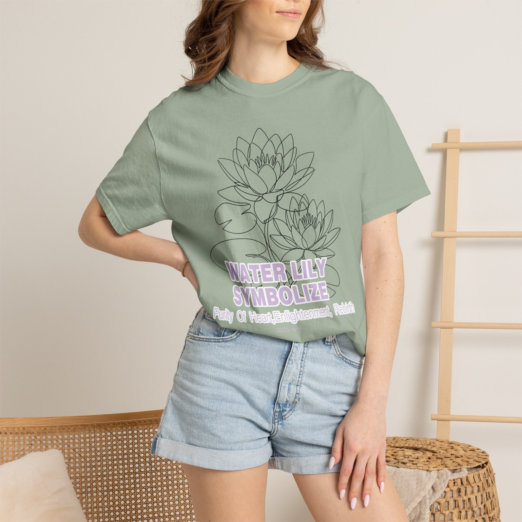 Water Lily Flower T-Shirt - Botanical Graphic Shirt for Flower Lovers