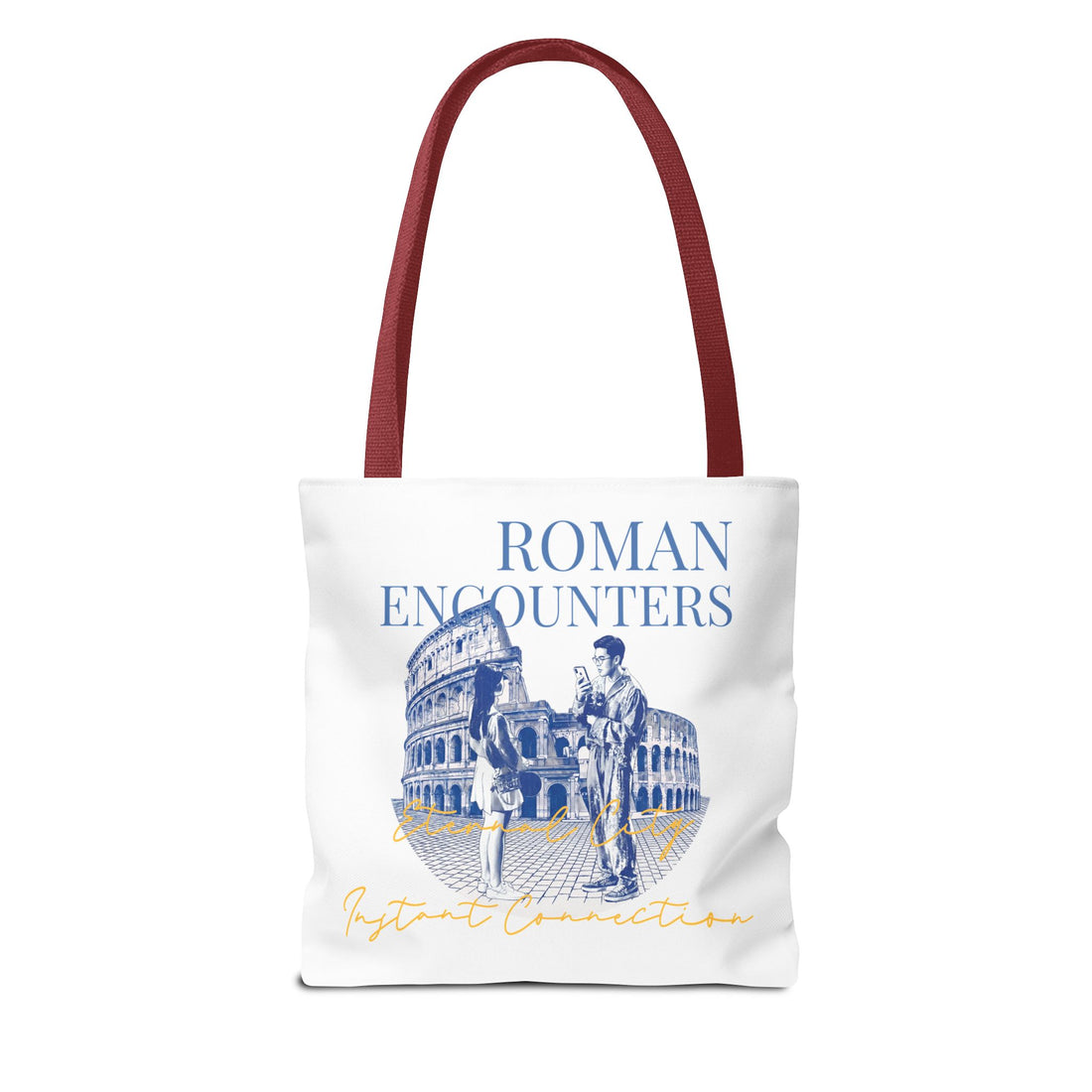 Roman Encounter Travel Tote Bag | Vintage Italy Rome Colosseum Canvas Tote Bag for Travel Lovers