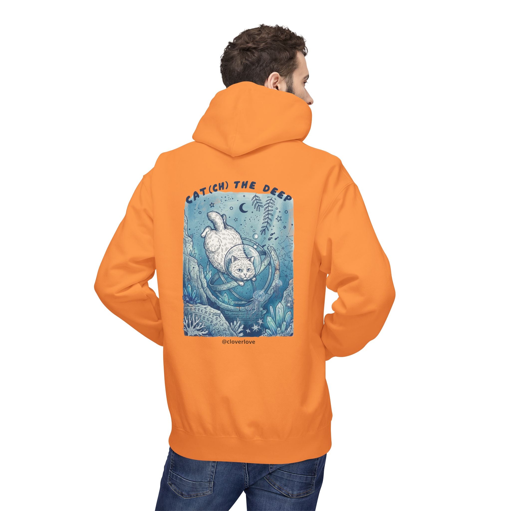Katzen-Tiefseeabenteuer-Kapuzenpulli | Vintage Ozeanforscher Grafik-Sweatshirt