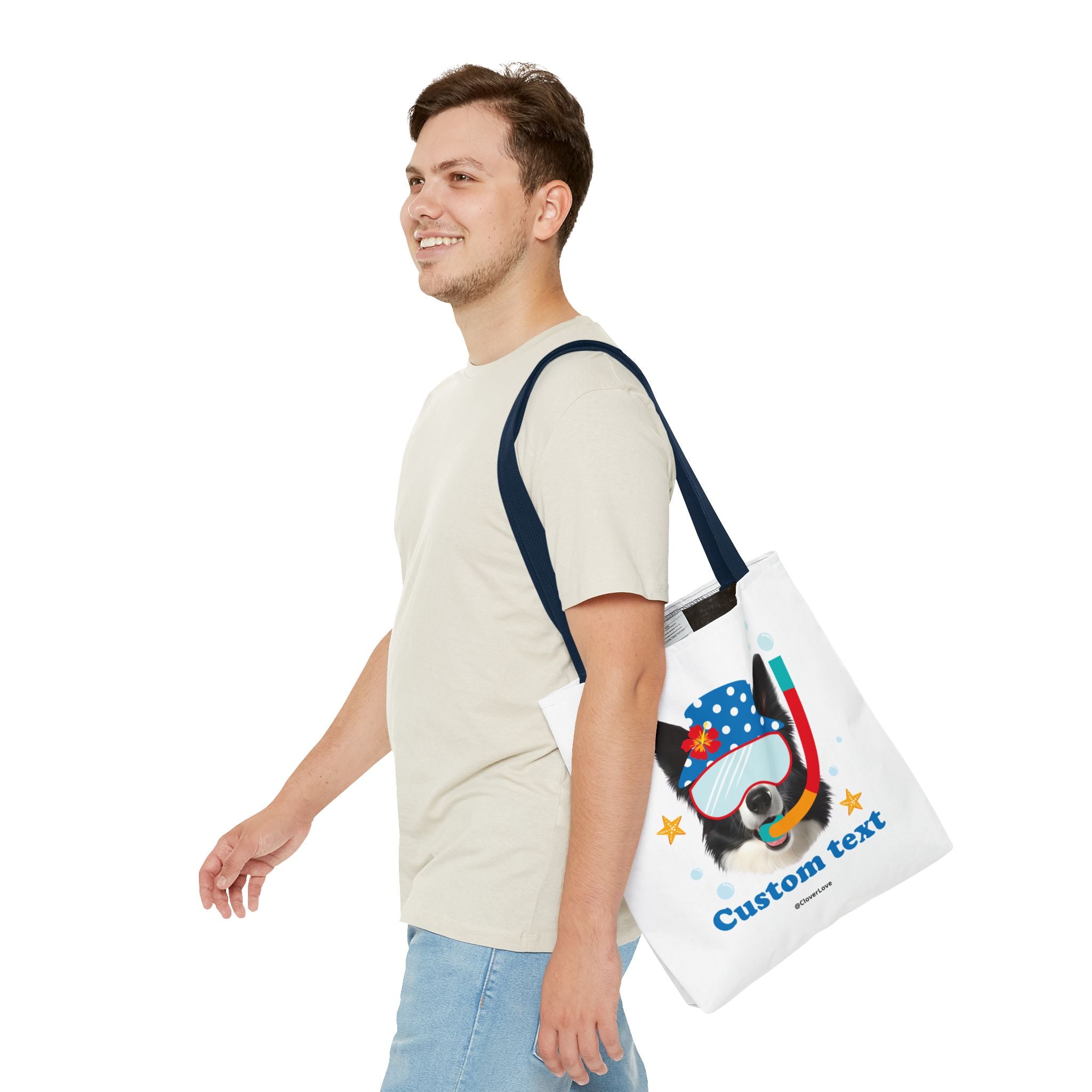 Custom Dog Tote Bag | Personalized Pet Photo Summer Canvas Bag