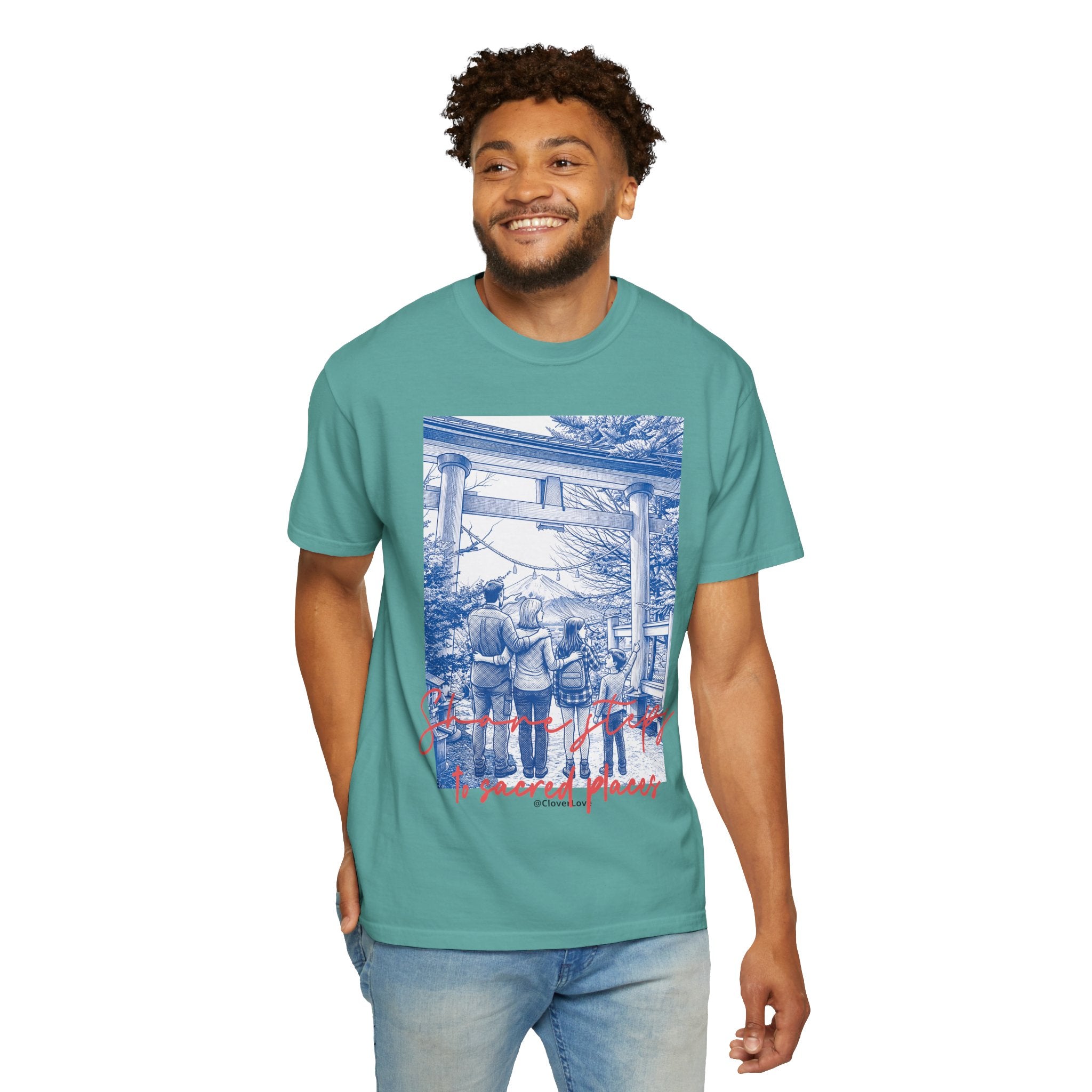 Custom Japan Landmark T-Shirt - Vintage Shrine Adventure Tee, Travel Lover Gift