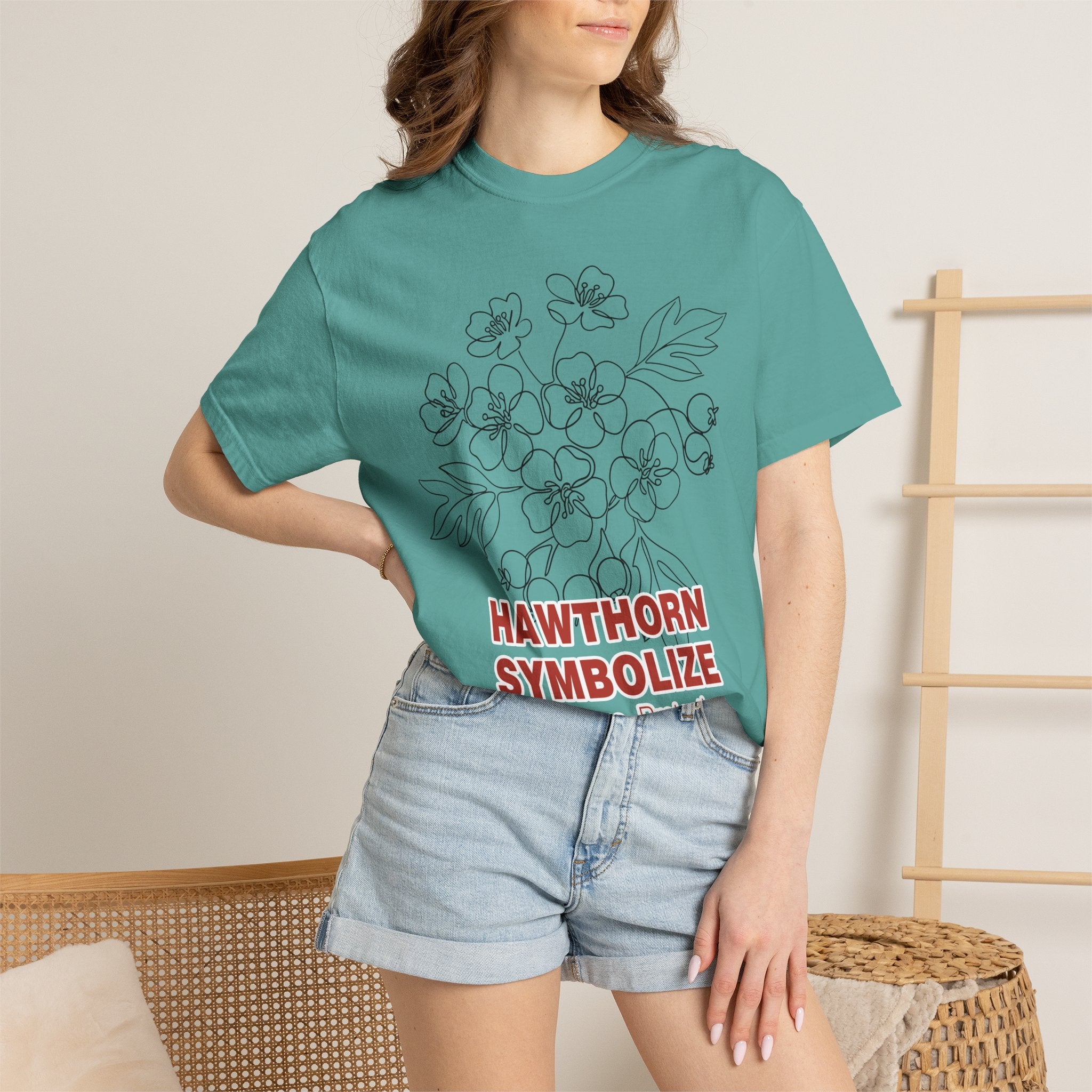 Hawthorn Flower T-Shirt - Botanical Graphic Shirt for Flower Lovers