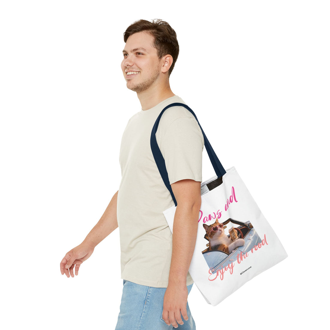Cute Cat Tote Bag | Custom Cat Photo Personalized Canvas Bag