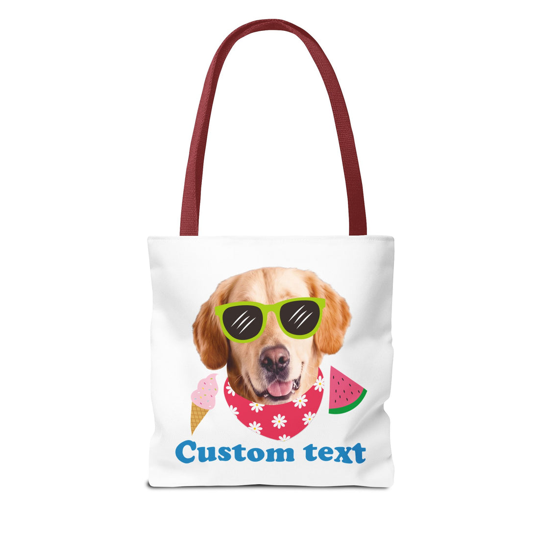 Funny Dog Tote Bag | Personalized Pet Photo Summer Canvas Bag
