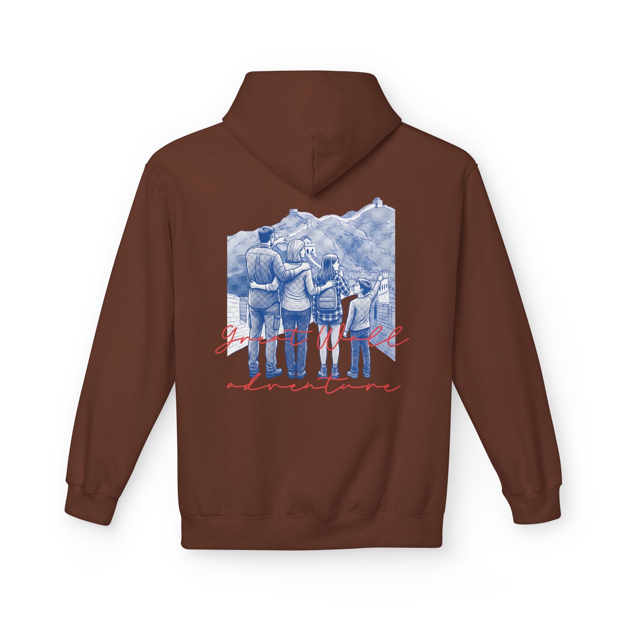 Great Wall Family Adventure Hoodie – Vintage Travel Landmark Graphic Pullover Sweatshirt