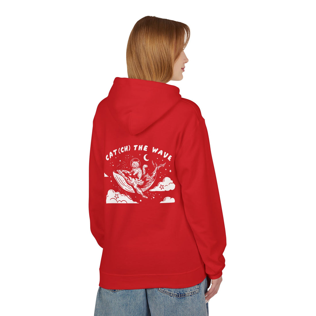 Cat & Whale Adventure Hoodie | Vintage Ocean Graphic Sweatshirt