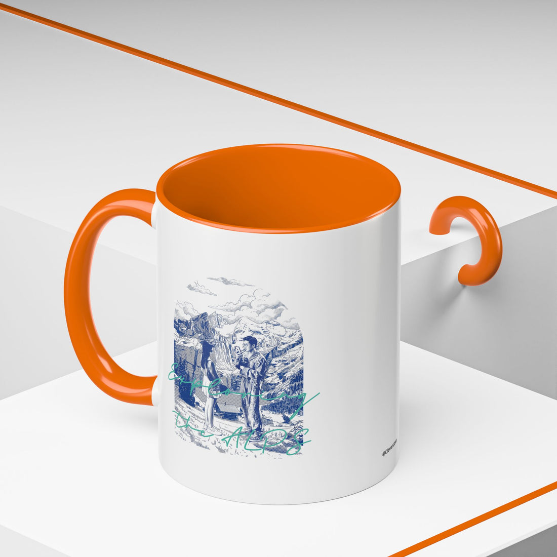 Explore The Alps Travel Mug - Mountain Adventure Coffee Cup