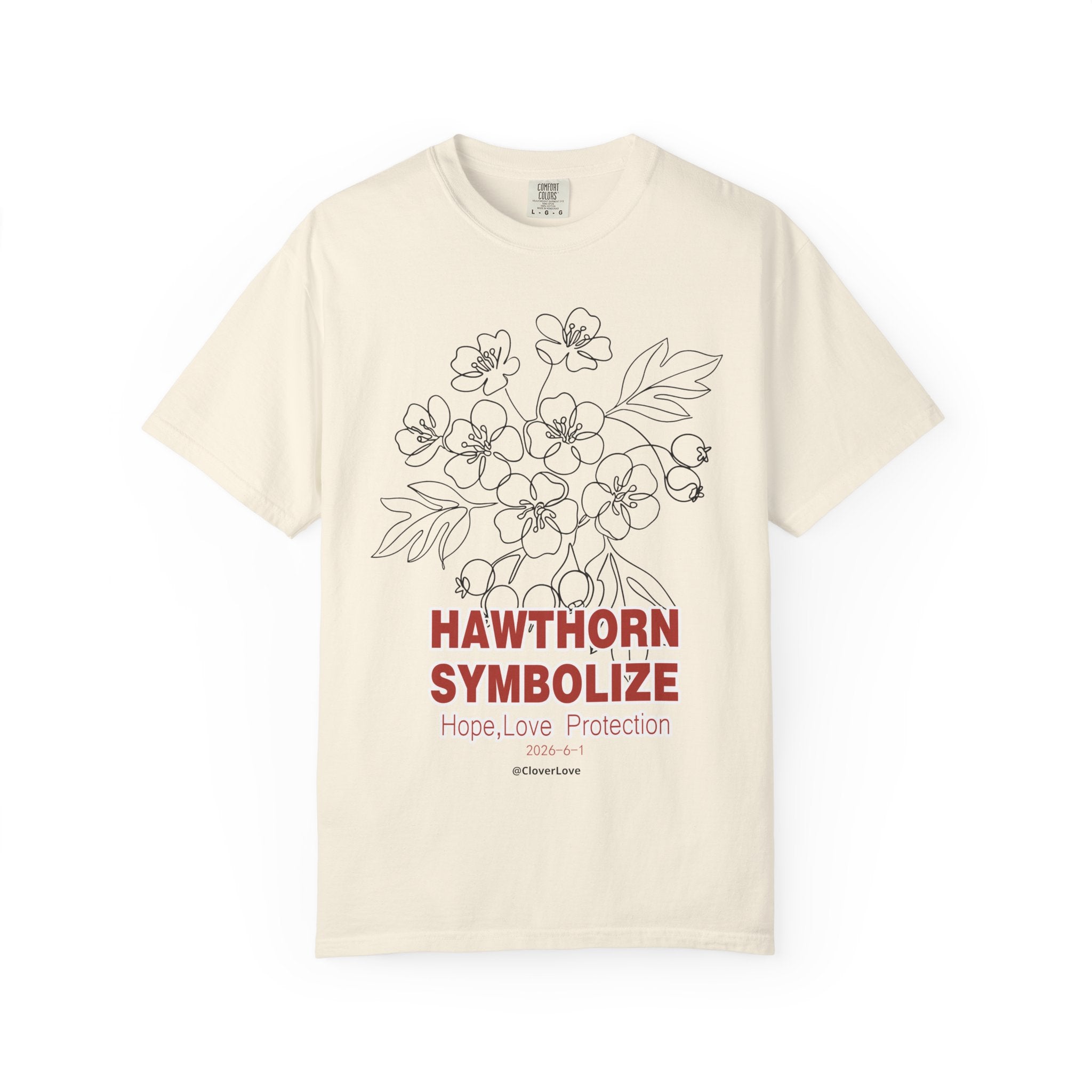 Hawthorn Flower T-Shirt - Botanical Graphic Shirt for Flower Lovers