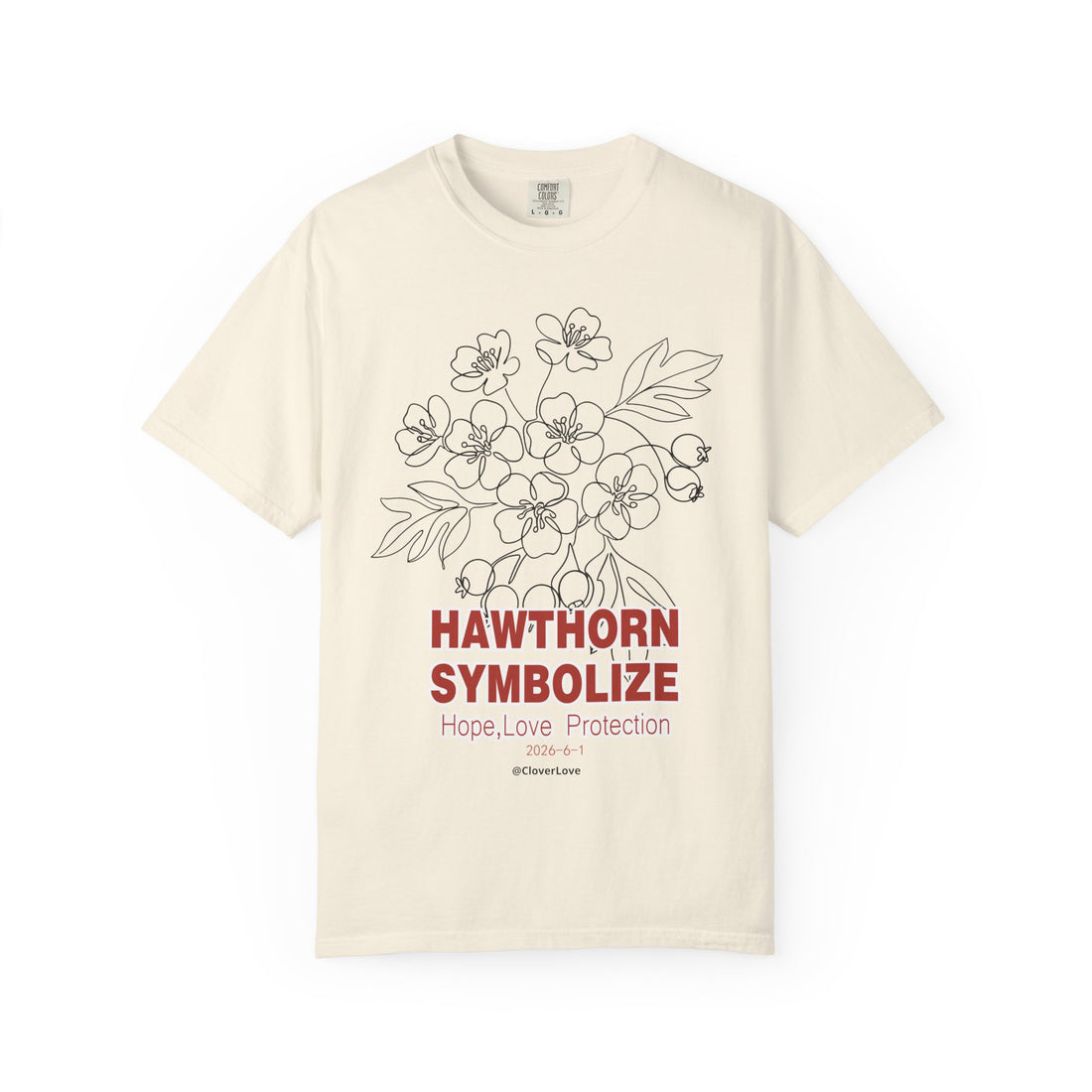 Hawthorn Flower T-Shirt - Botanical Graphic Shirt for Flower Lovers