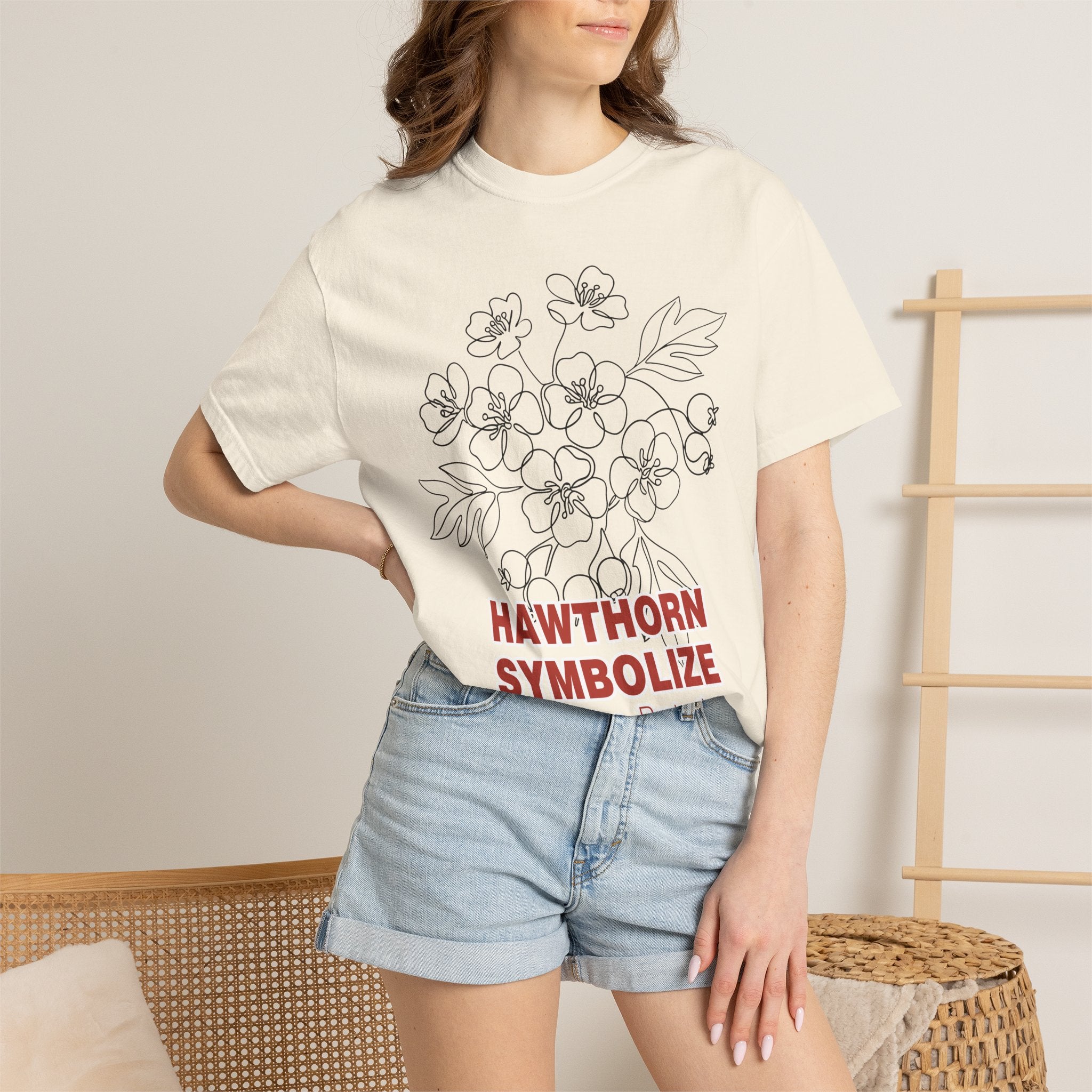Hawthorn Flower T-Shirt - Botanical Graphic Shirt for Flower Lovers