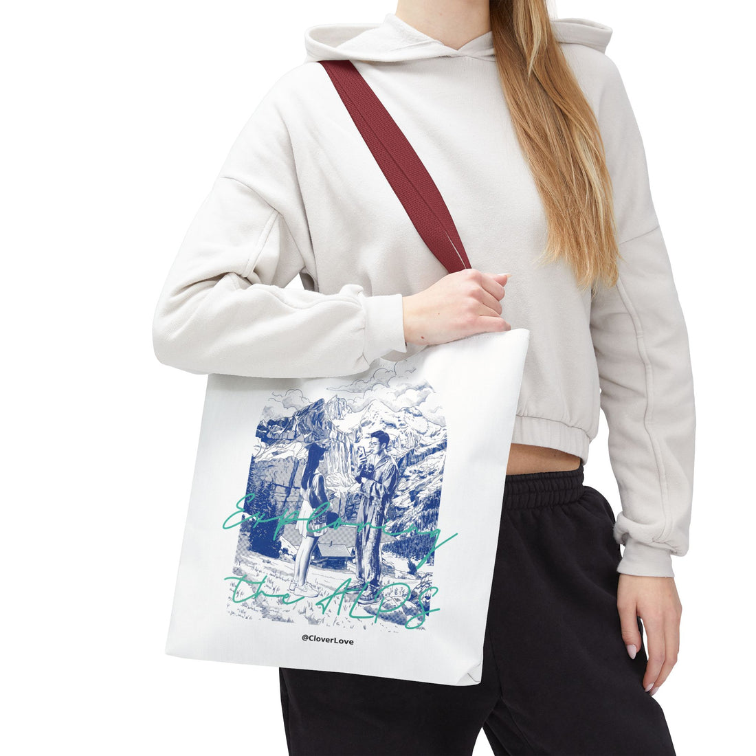 Travel Adventure Tote Bag | Vintage Mountain Explorer Canvas Bag