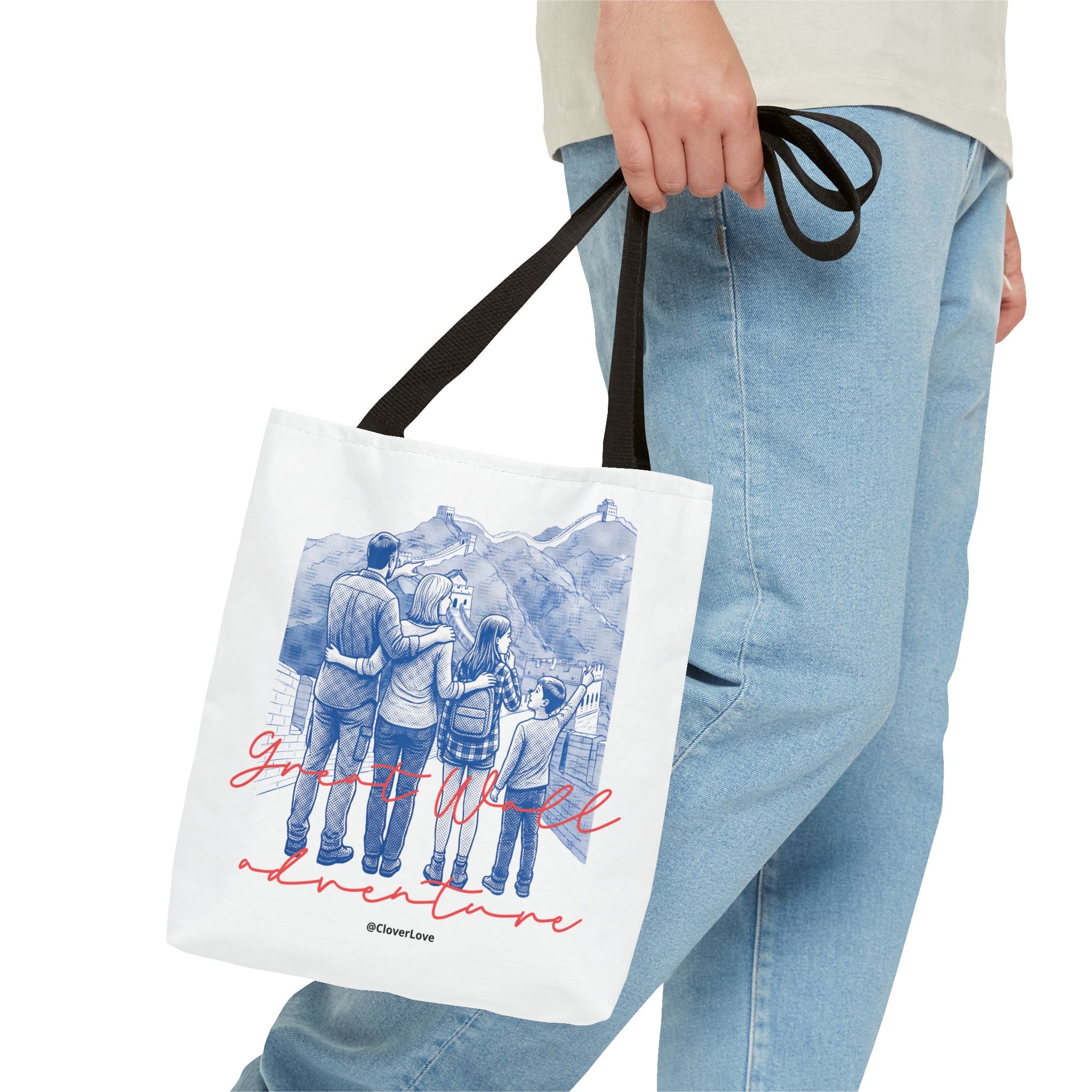 Great Wall of China Tote Bag, Family Travel Souvenir Bag, Landmark Canvas Tote
