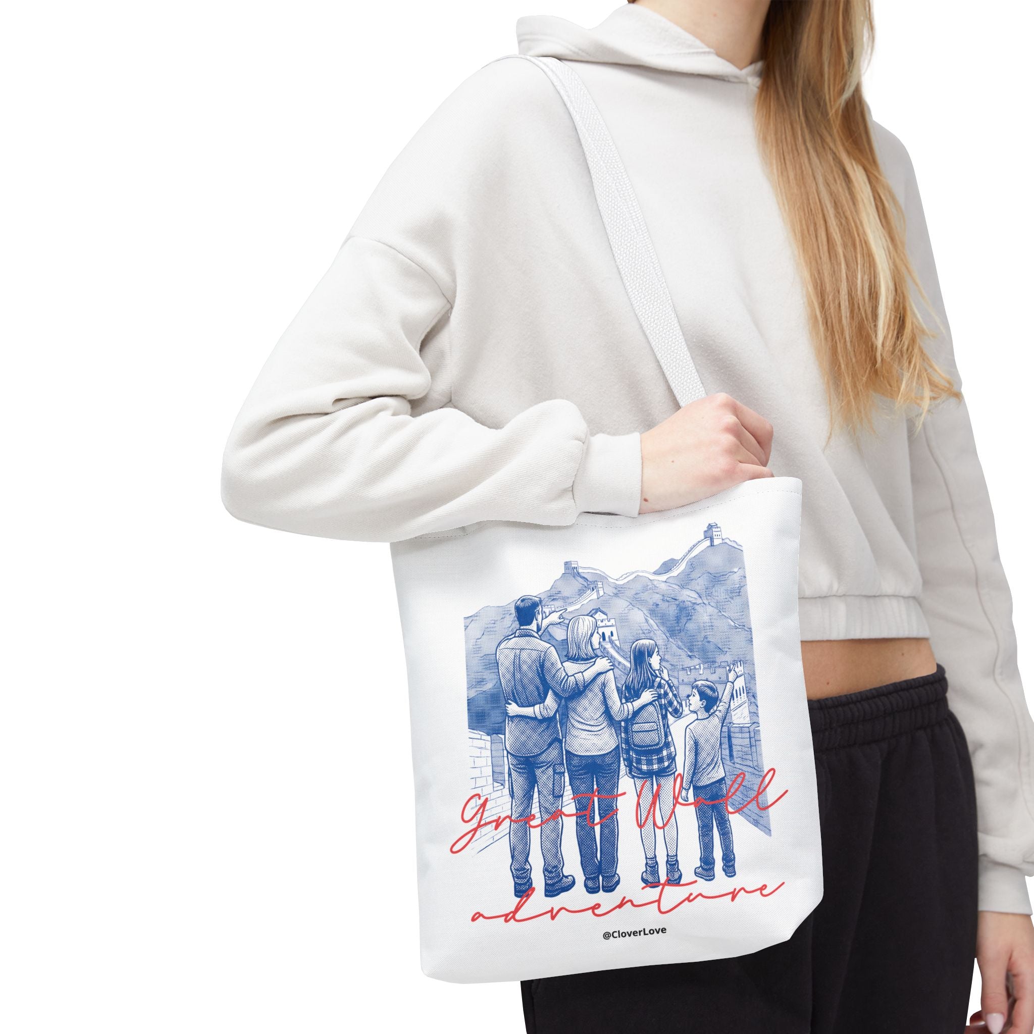 Great Wall of China Tote Bag, Family Travel Souvenir Bag, Landmark Canvas Tote
