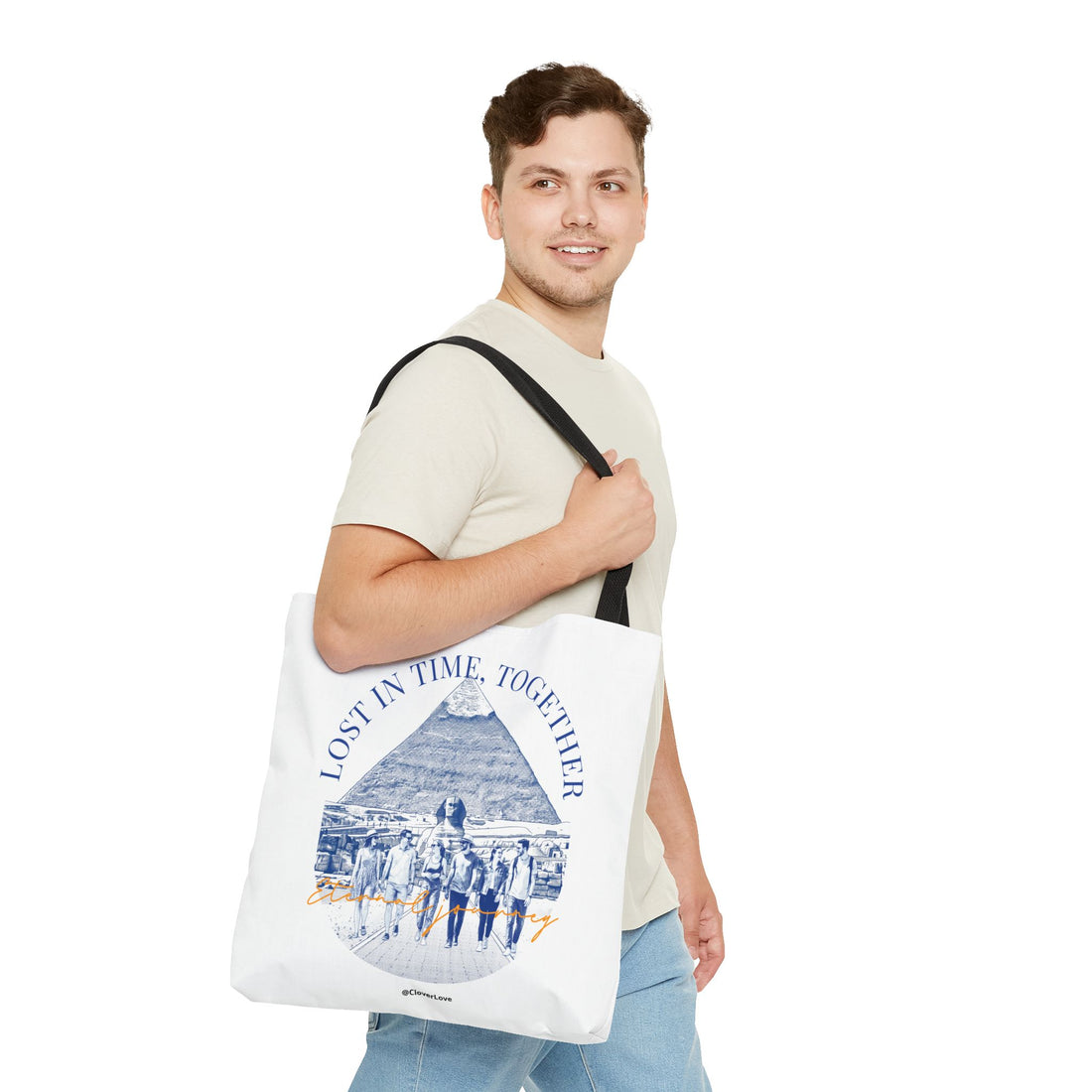 Egypt Pyramid Tote Bag | Vintage Travel Explorer Canvas Bag