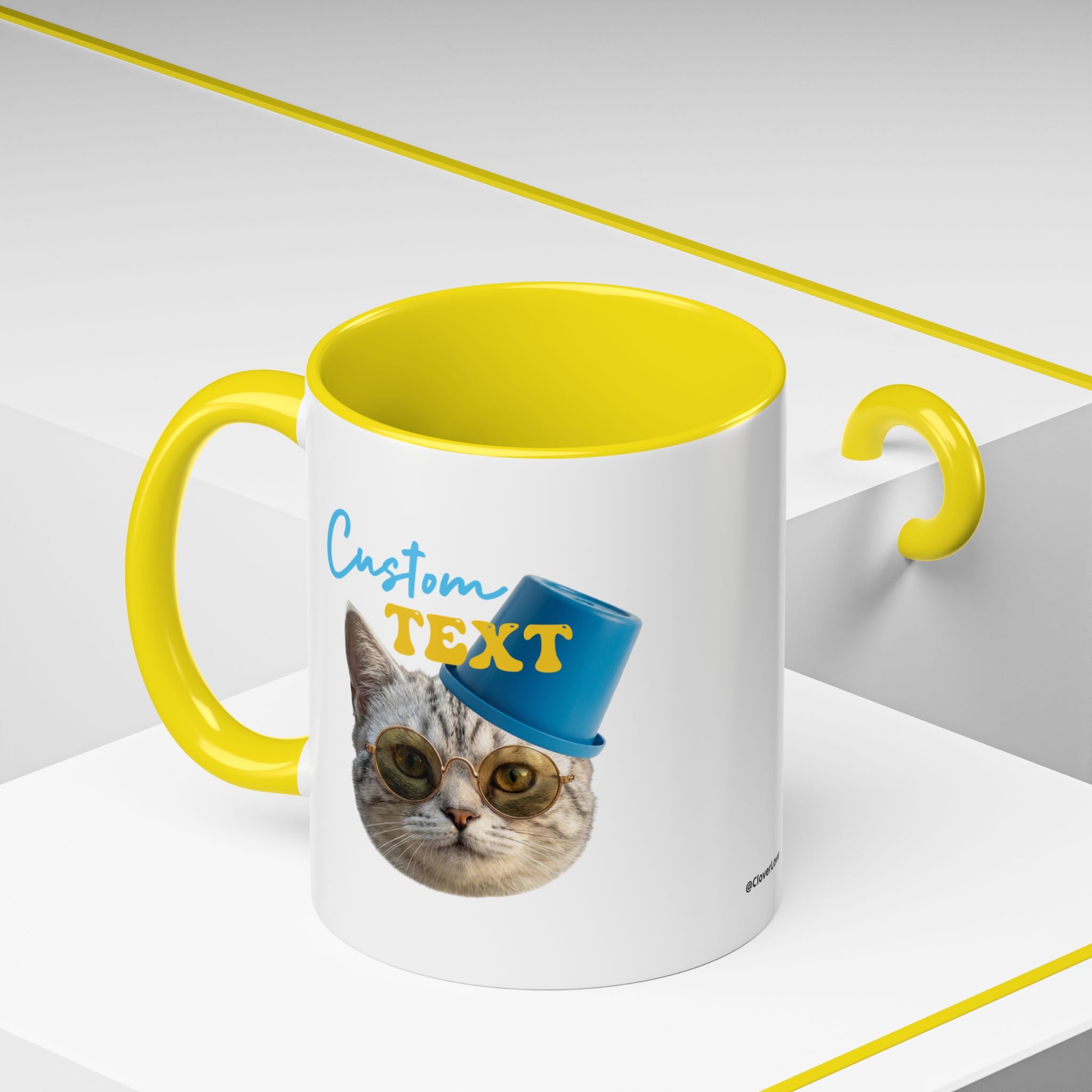 Lustige Sommerkatzen-Tasse | Personalisierte Strandkatzen-Kaffeetasse mit individuellem Text