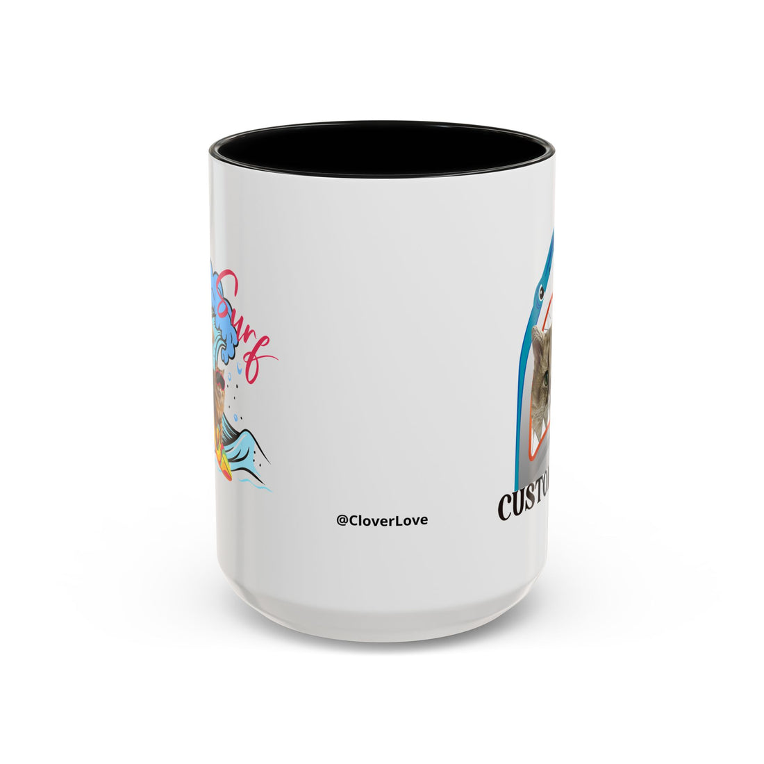 Summer Diving Dog Mug | Personalized Dog Photo Coffee Cup With Custom Text