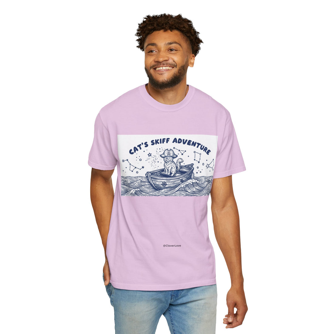 Cat’s Skiff Adventure T-Shirt - Vintage Ocean Boat Graphic Tee for Cat Lovers