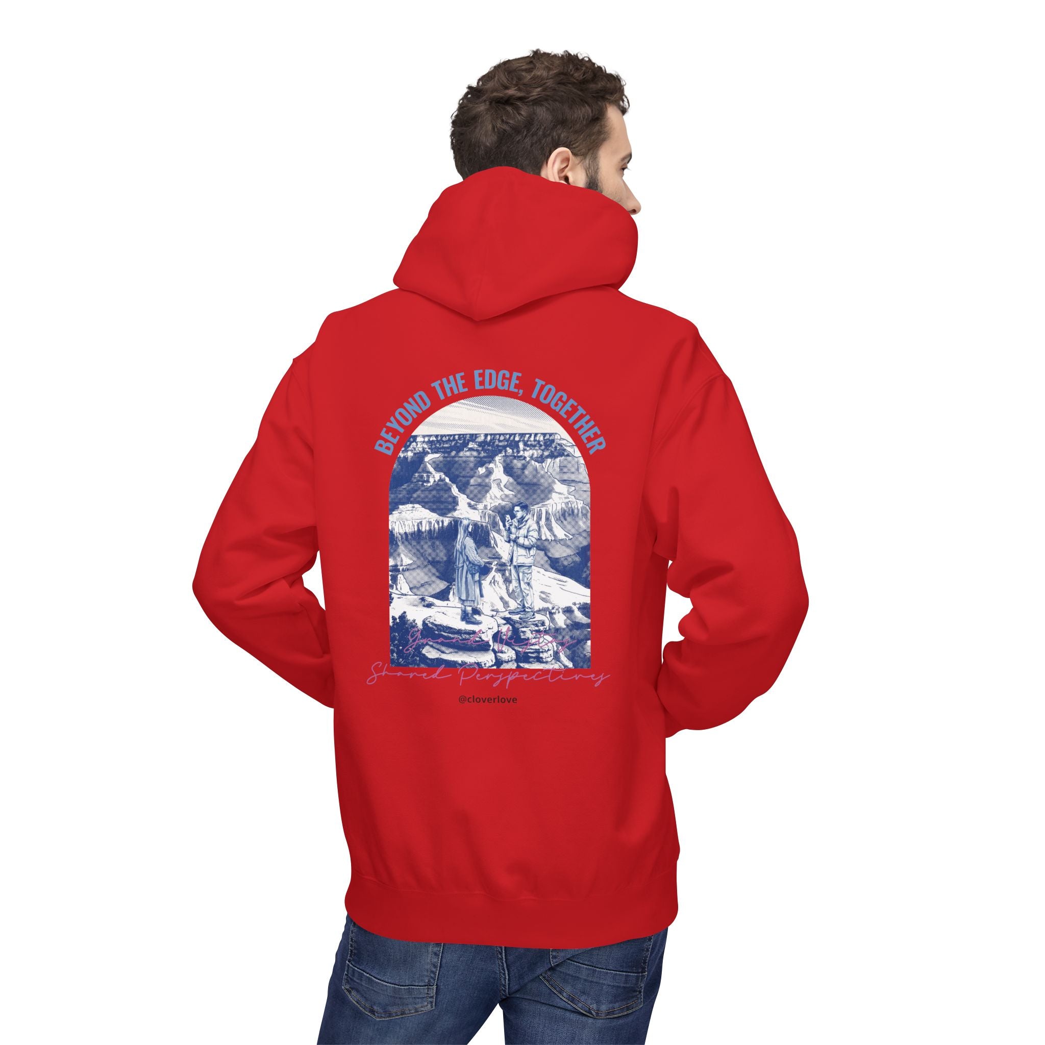 Beyond The Horizon Personalisierter Reise-Hoodie, Landschaftswahrzeichen Paar Geschenk