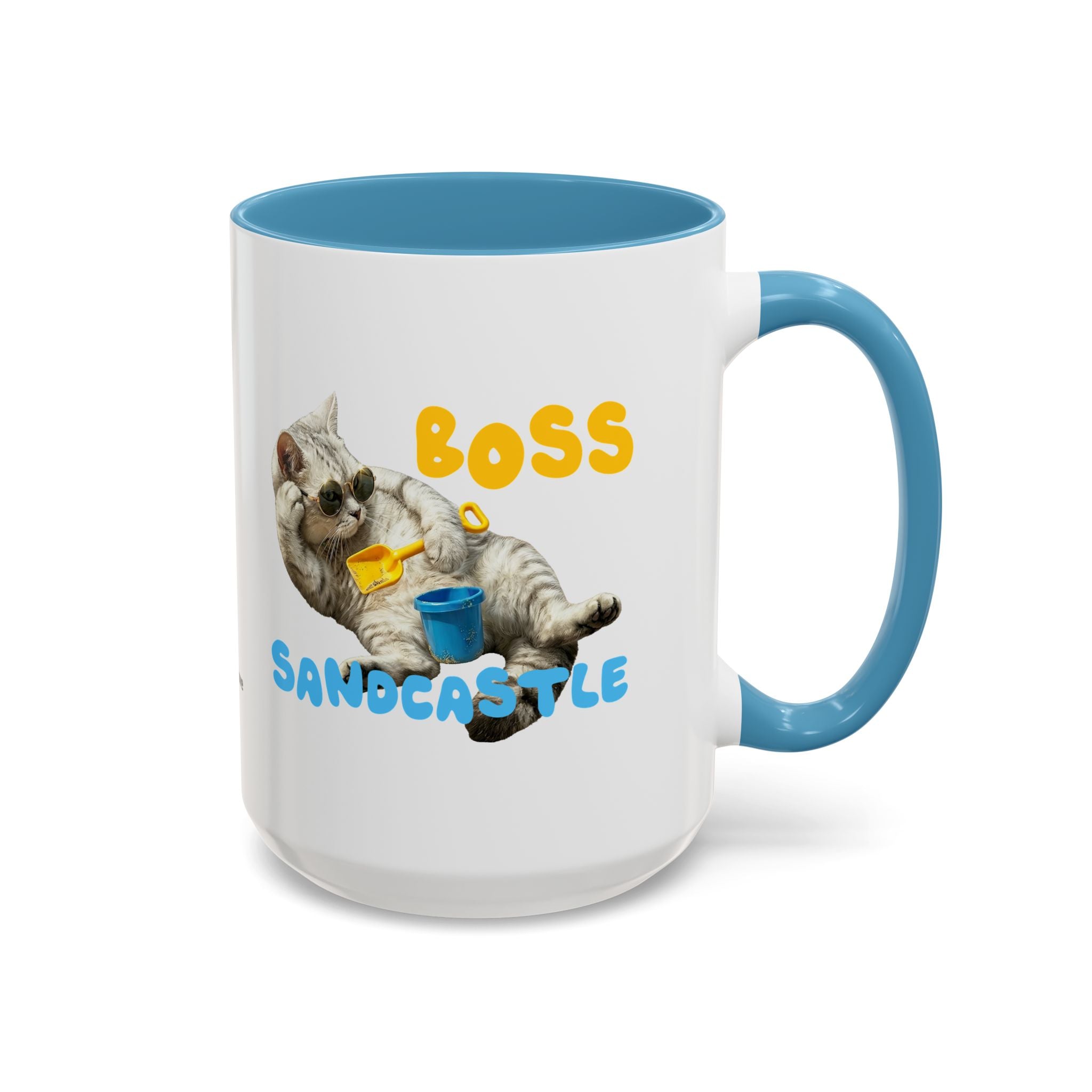 Funny Summer Cat Mug | Personalized Beach Cat Coffee Cup With Custom Text