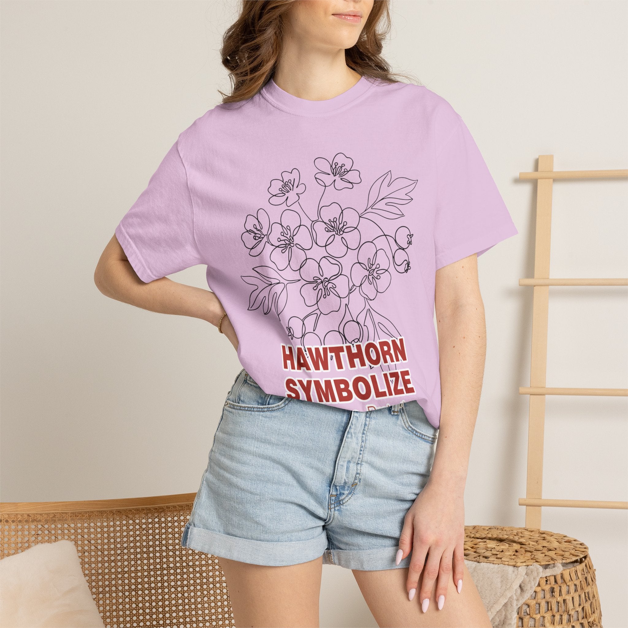 Hawthorn Flower T-Shirt - Botanical Graphic Shirt for Flower Lovers