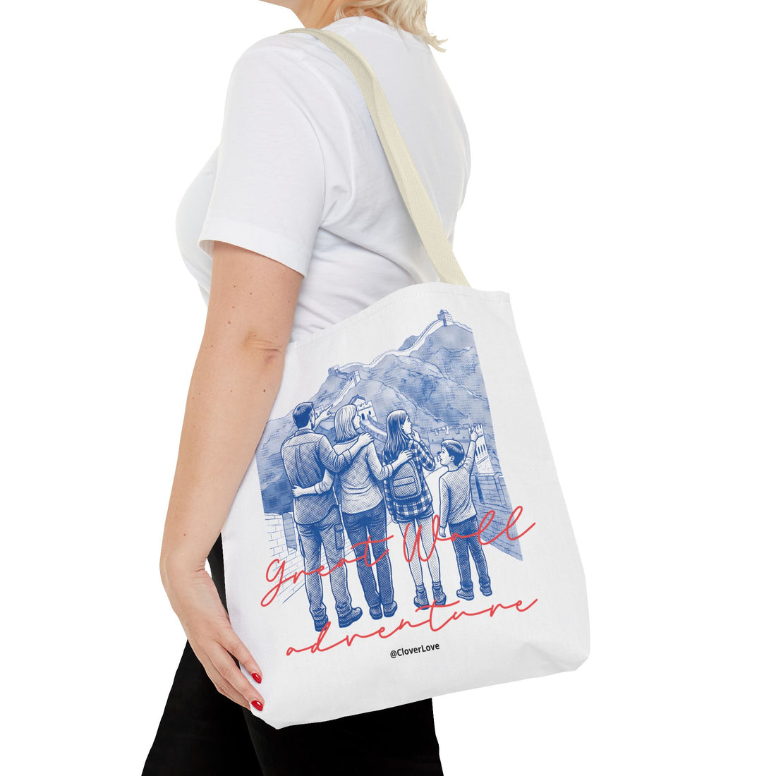 Great Wall of China Tote Bag, Family Travel Souvenir Bag, Landmark Canvas Tote