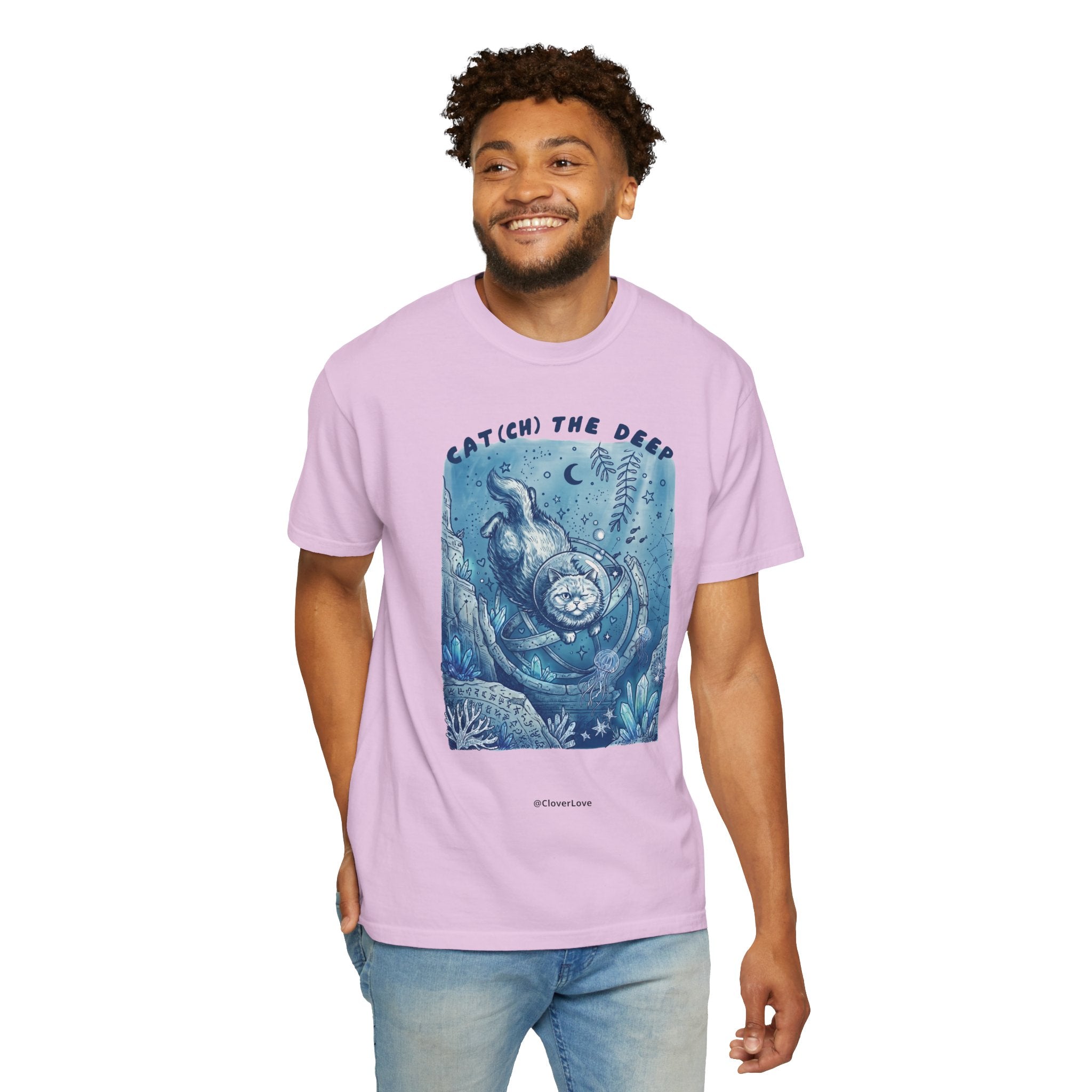Cat(ch) The Deep Sea T-Shirt - Deep Ocean Fantasy Shirt for Cat Lovers