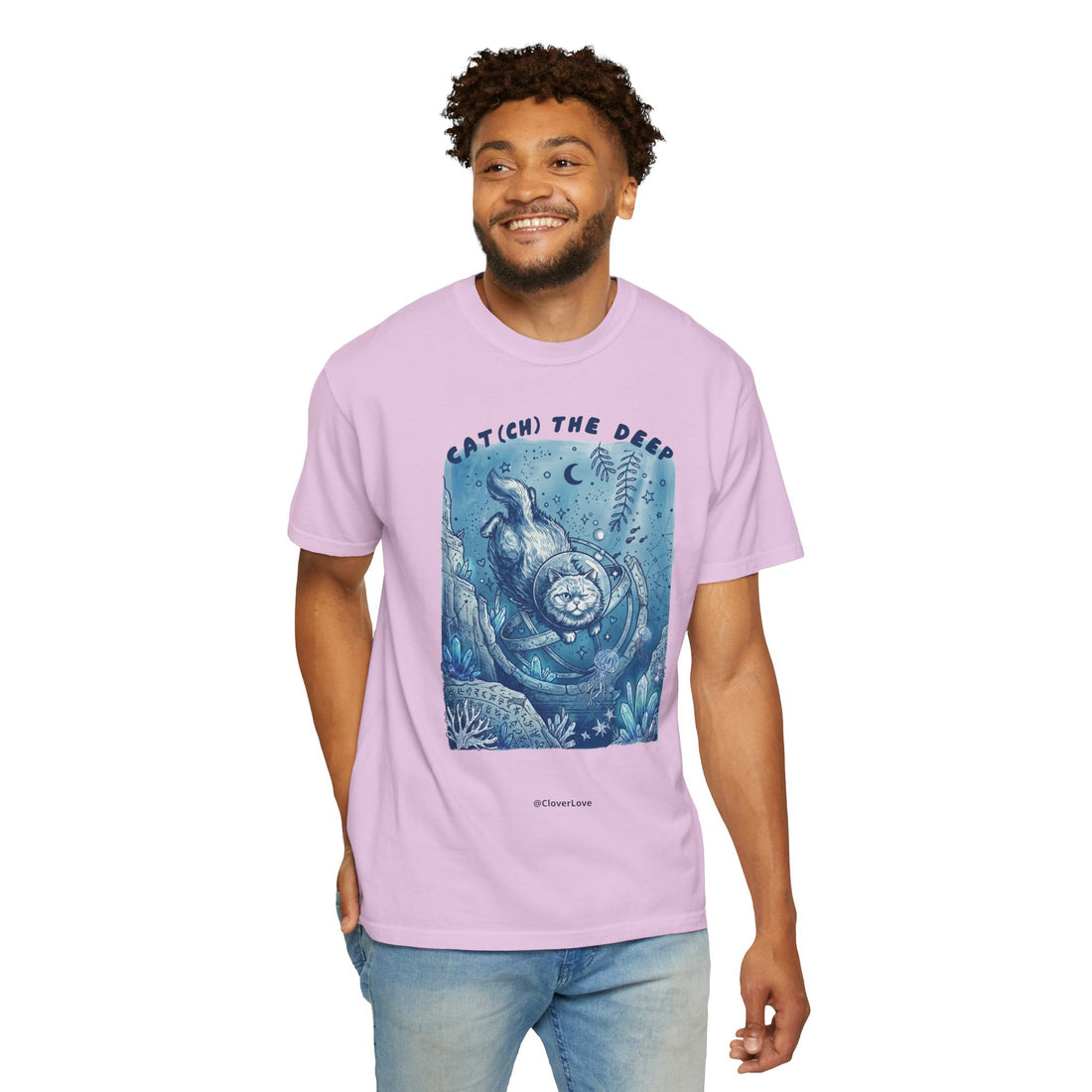 Cat(ch) The Deep Sea T-Shirt - Deep Ocean Fantasy Shirt for Cat Lovers