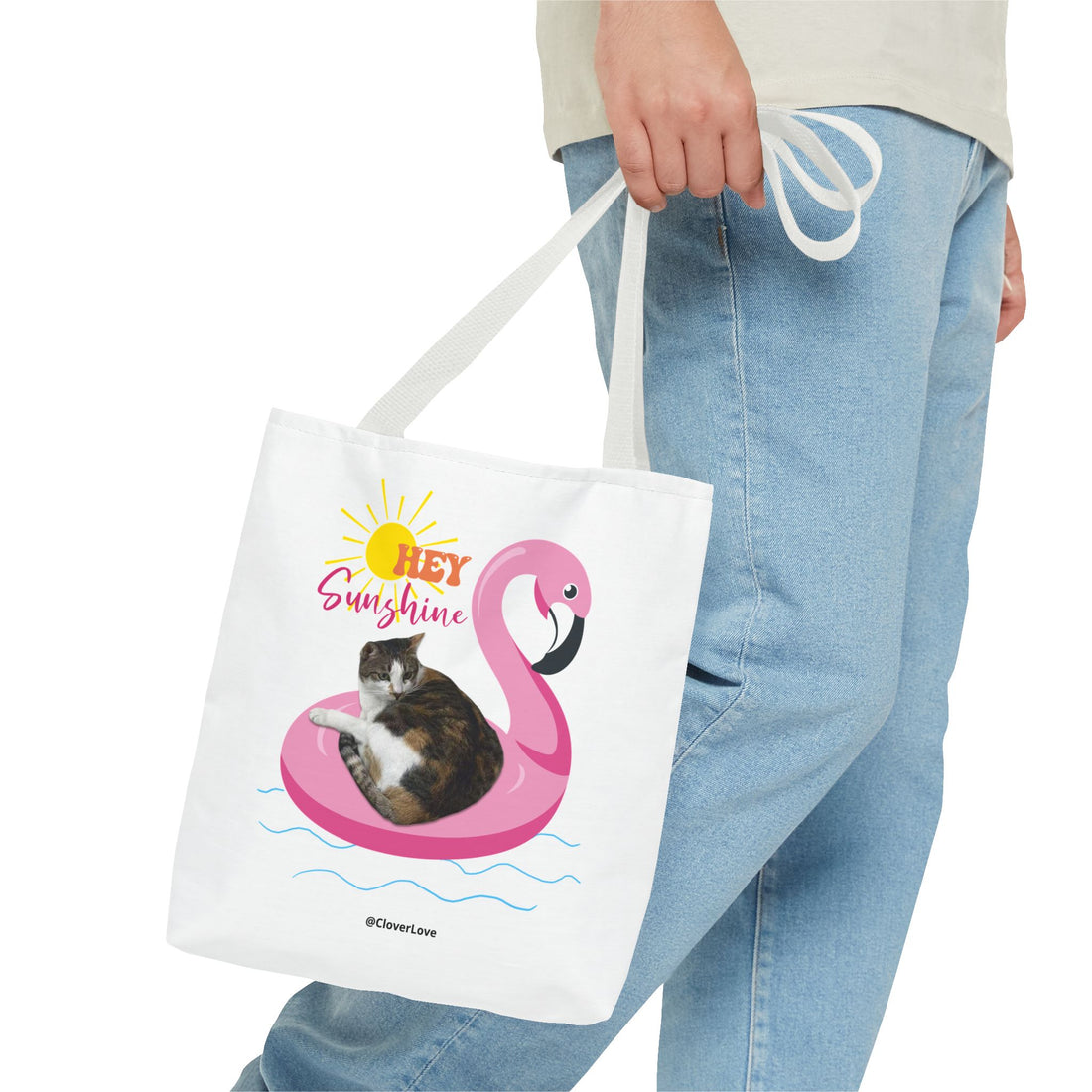 Custom Cat Tote Bag | Personalized Pet Photo Summer Bag