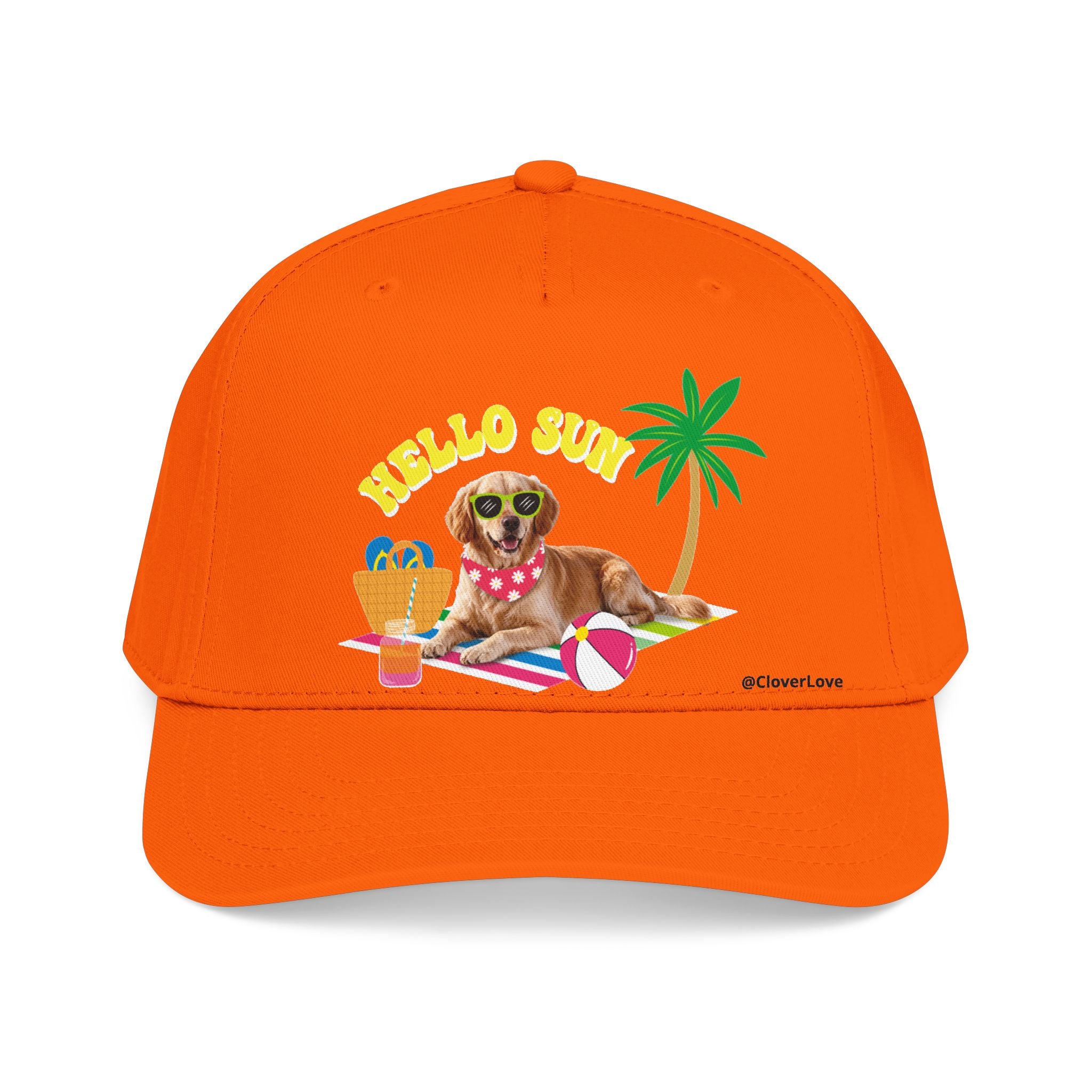 Custom Summer Dog Hat, Hello Sun Beach Puppy Baseball Cap, Personalized Pet Hat