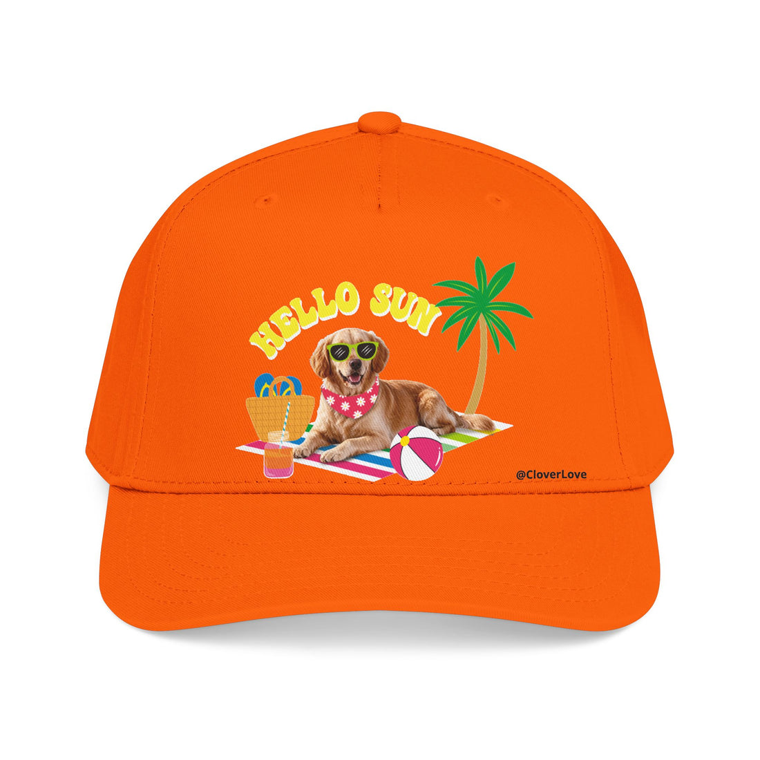 Custom Summer Dog Hat, Hello Sun Beach Puppy Baseball Cap, Personalized Pet Hat
