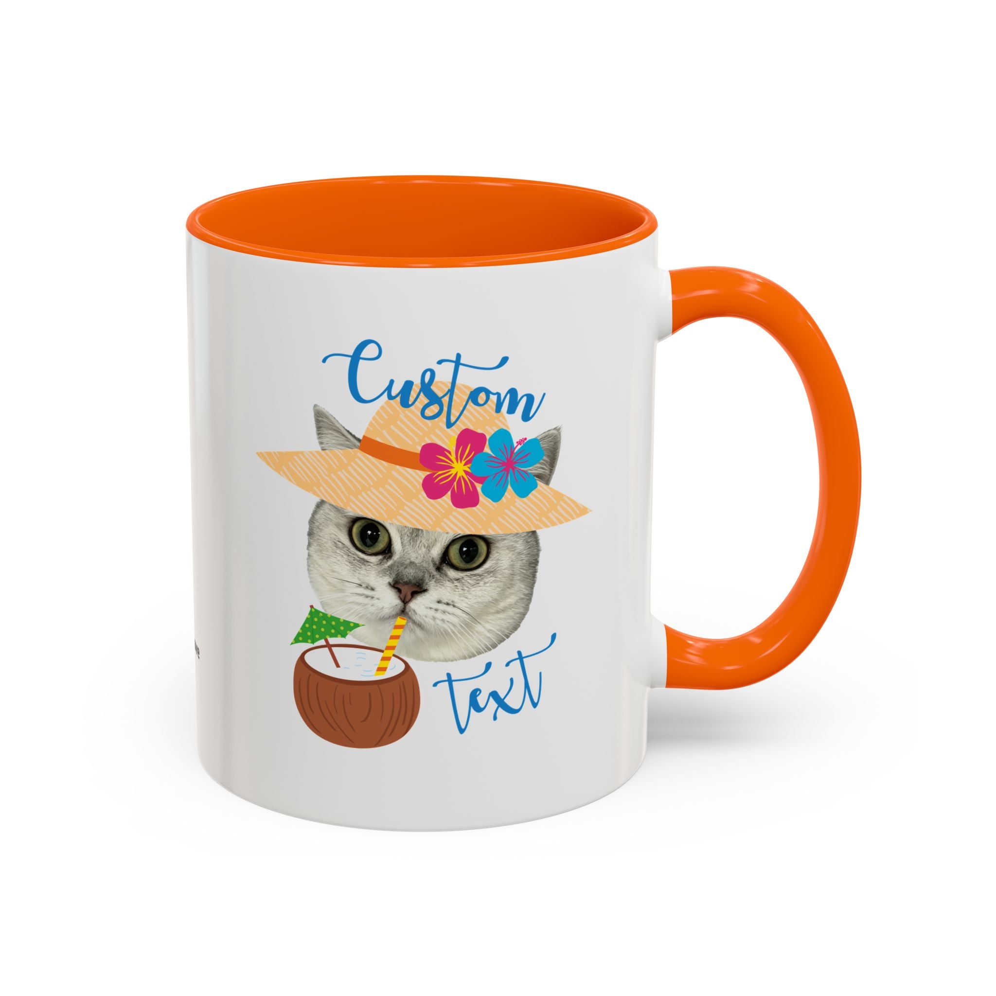 Personalized Summer Cat Mug | Custom Pet Portrait Coffee Cup