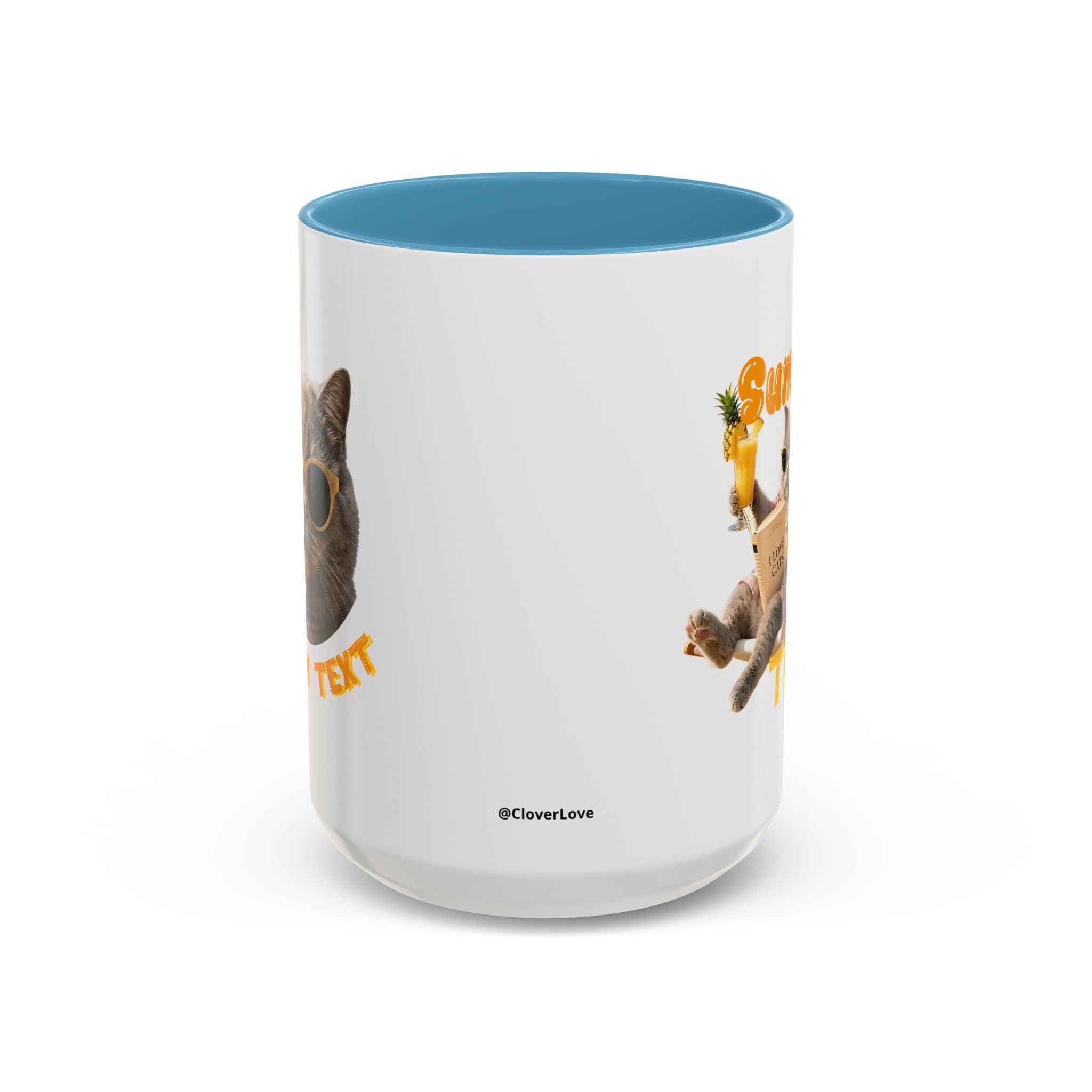 Lustige Katzen-Sommer-Tasse – Süße Strand-Kaffeetasse für Katzenliebhaber