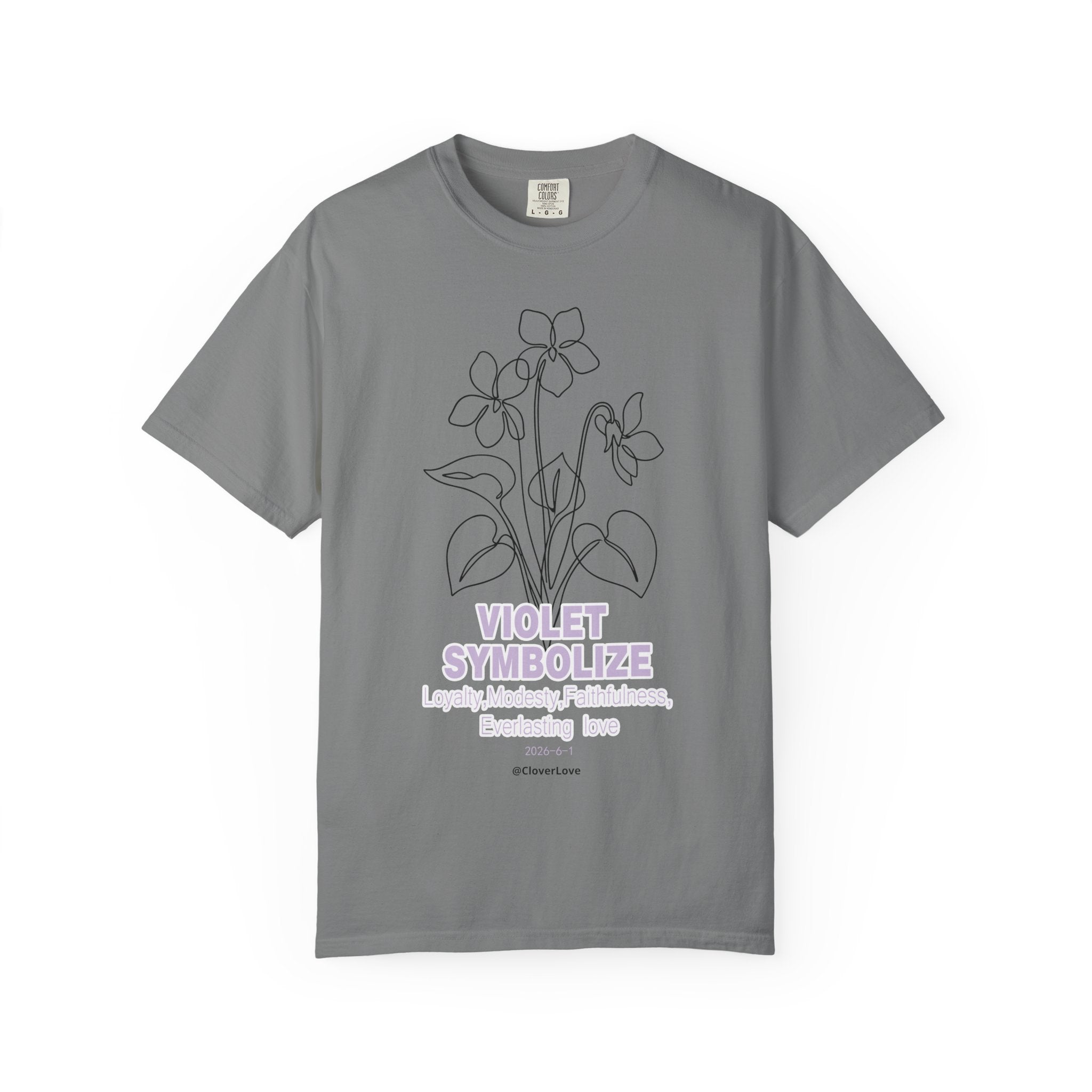 Violet Flower T-Shirt - Botanical Graphic Shirt for Flower Lovers