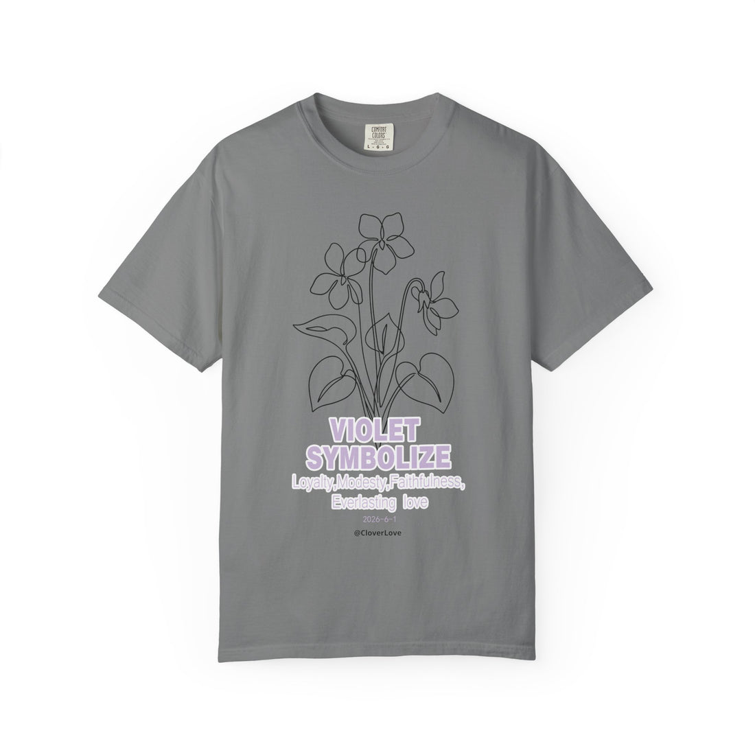 Violet Flower T-Shirt - Botanical Graphic Shirt for Flower Lovers