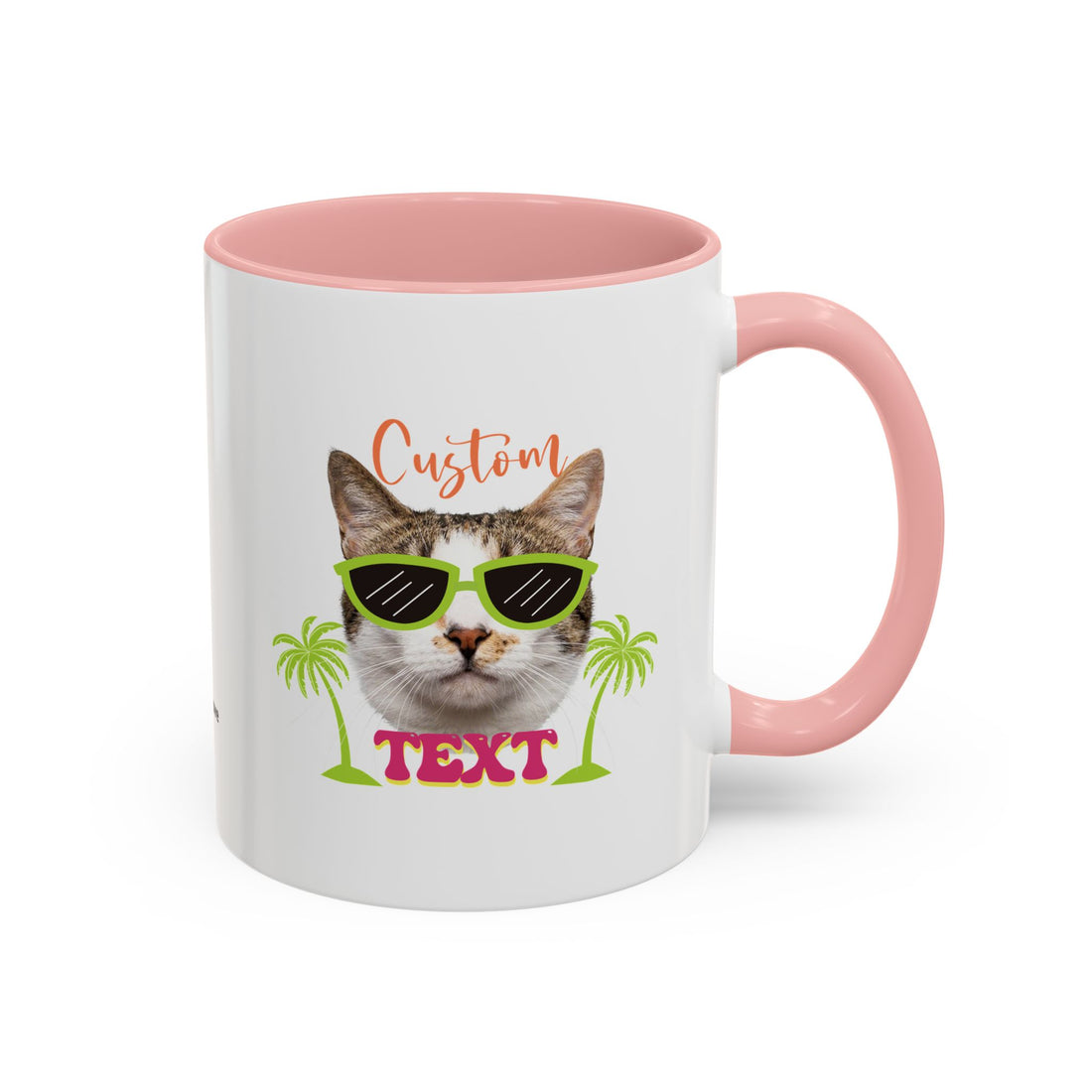 Cool Cat Summer Mug | Personalized Cat Photo Coffee Cup With Custom Text