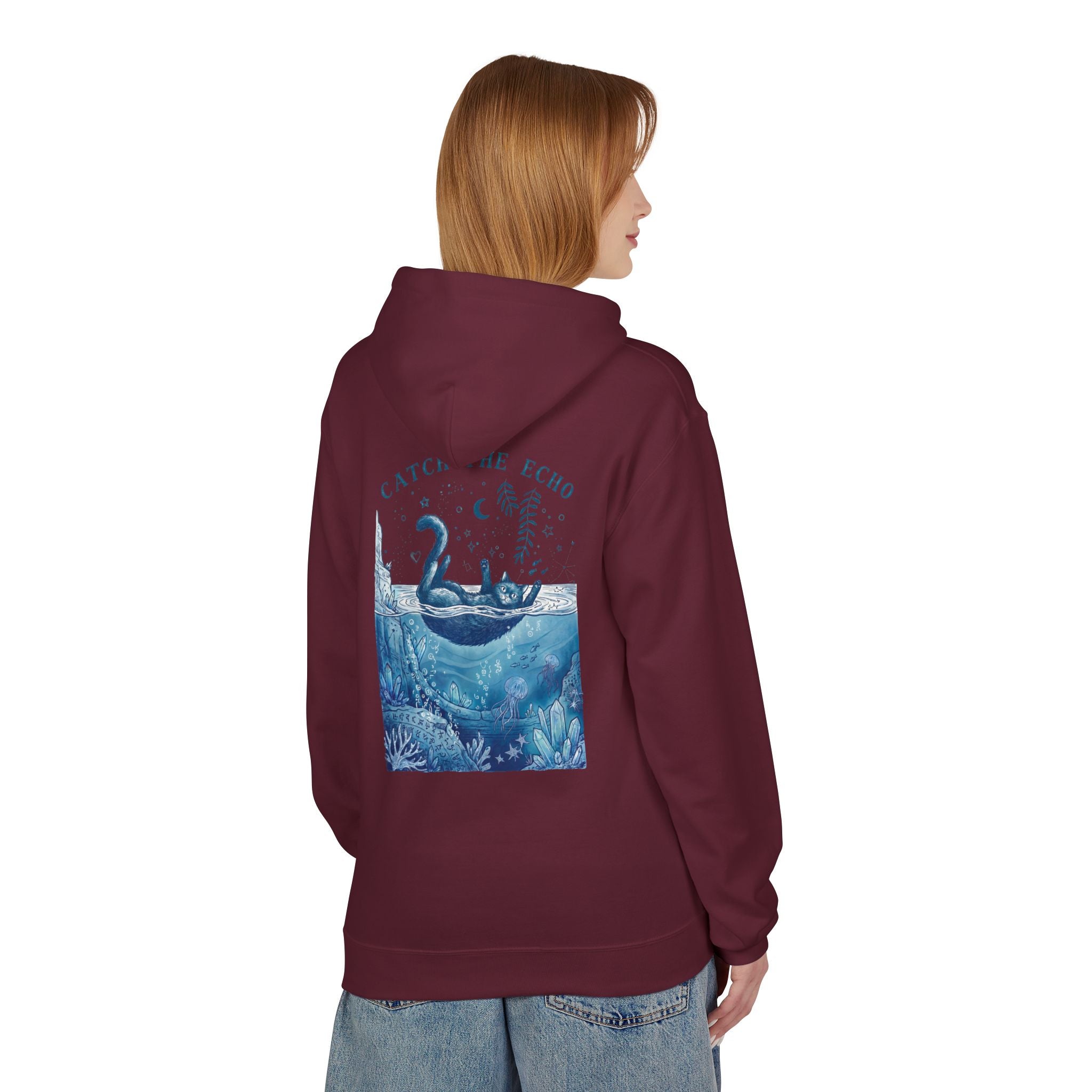 Cat Ocean Adventure Hoodie | Vintage Underwater Graphic Sweatshirt