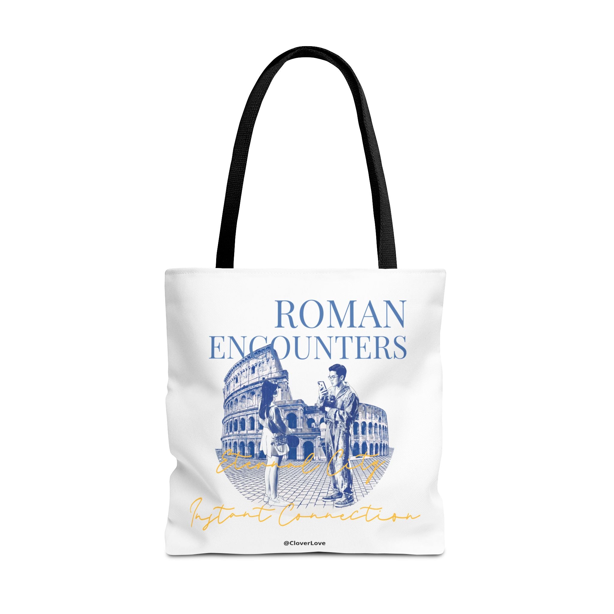 Roman Encounter Travel Tote Bag | Vintage Italy Rome Colosseum Canvas Tote Bag for Travel Lovers