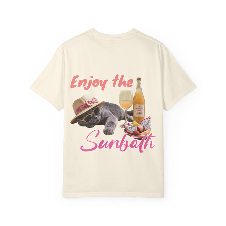 Custom Cat Vacation T-Shirt - Beach Sunbath Cat Lover Gift