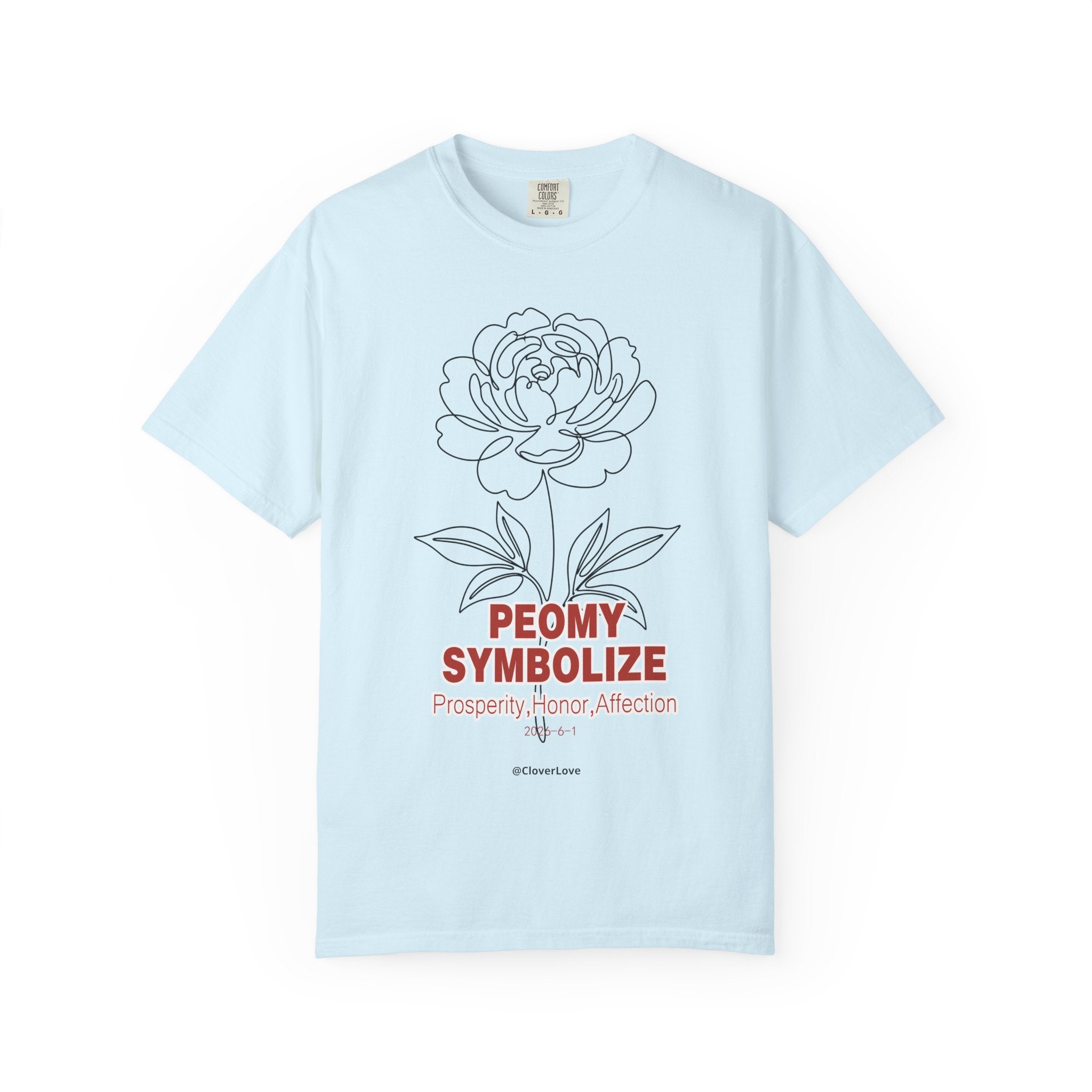 Peony Flower T-Shirt - Elegant Botanical Graphic Shirt for Flower Lovers